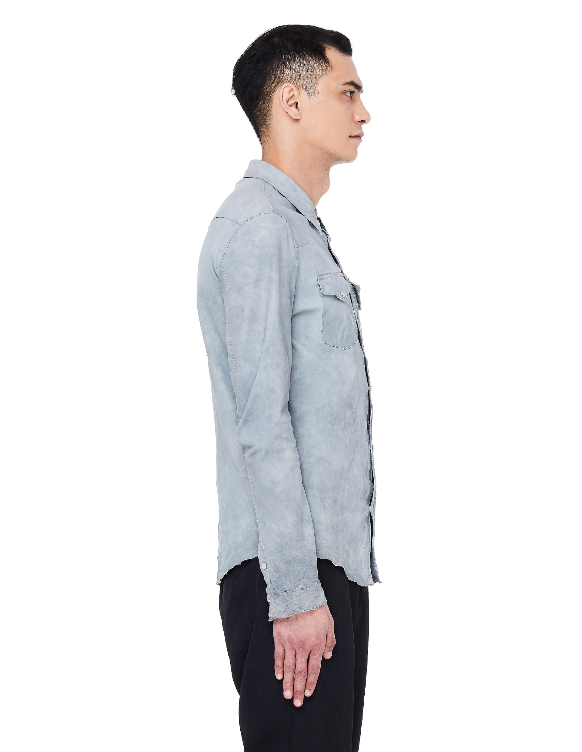 Salvatore Santoro Кожаная куртка-рубашка на кнопках