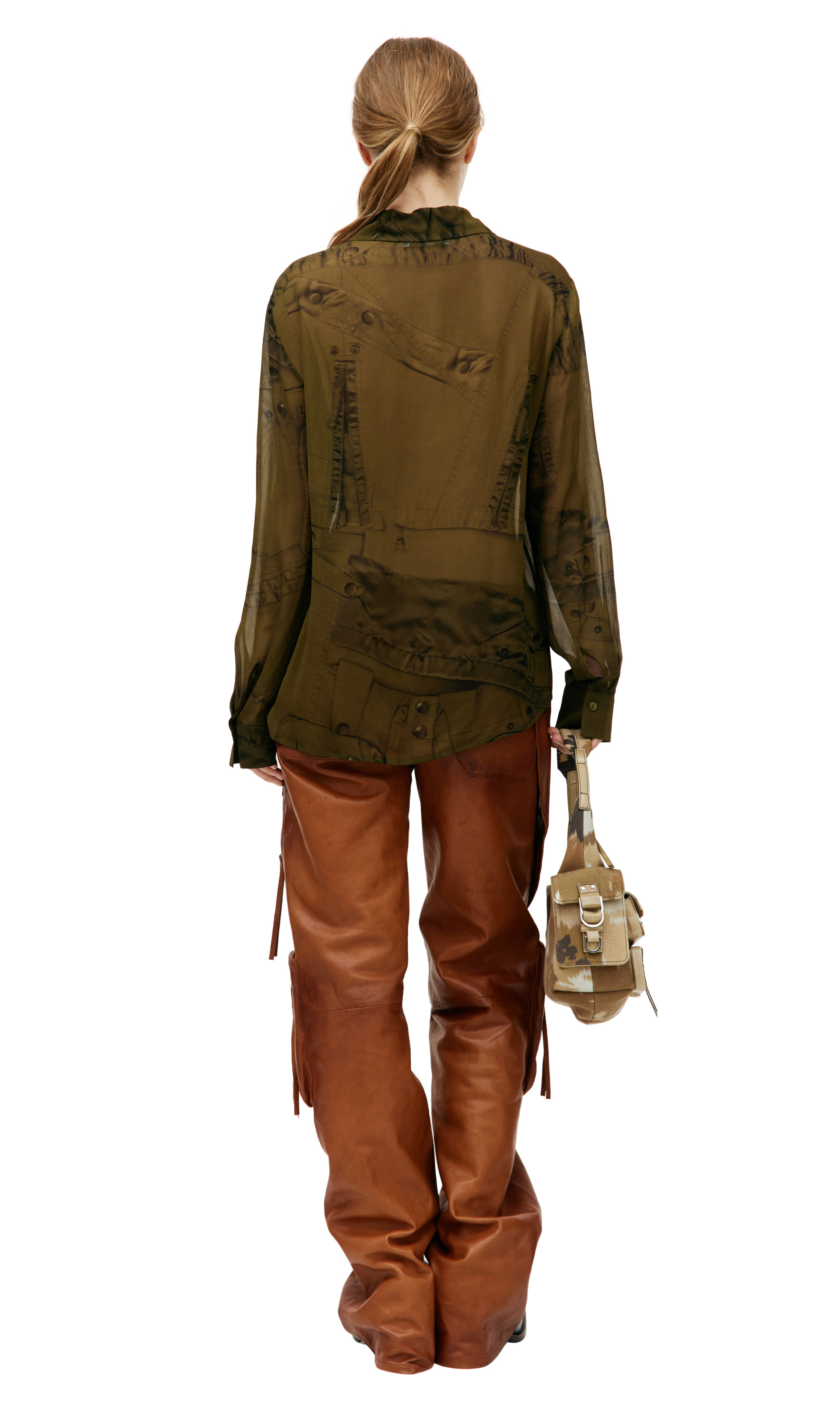 Blumarine Полупрозрачная рубашка с графическим принтом