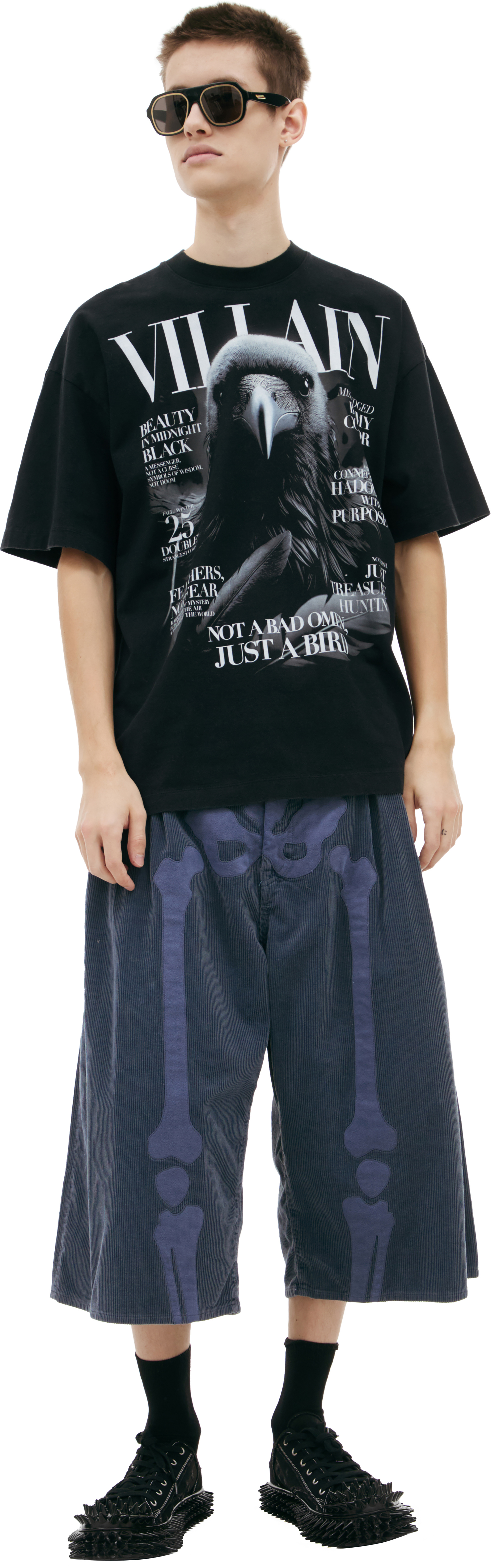 Doublet Черная футболка с принтом