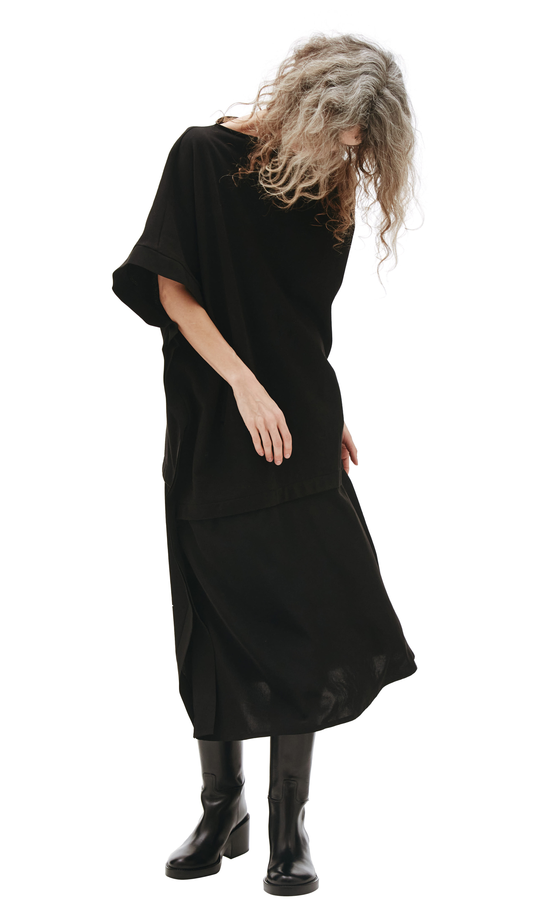 Y\'s Комбинированное платье с ассиметричным кроем