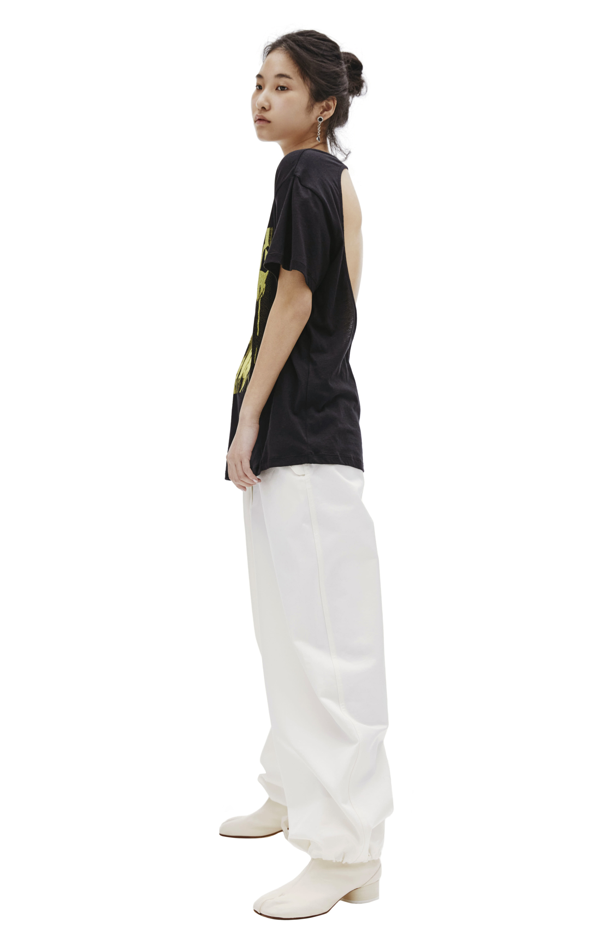 Ann Demeulemeester Черная футболка с вырезом на спине