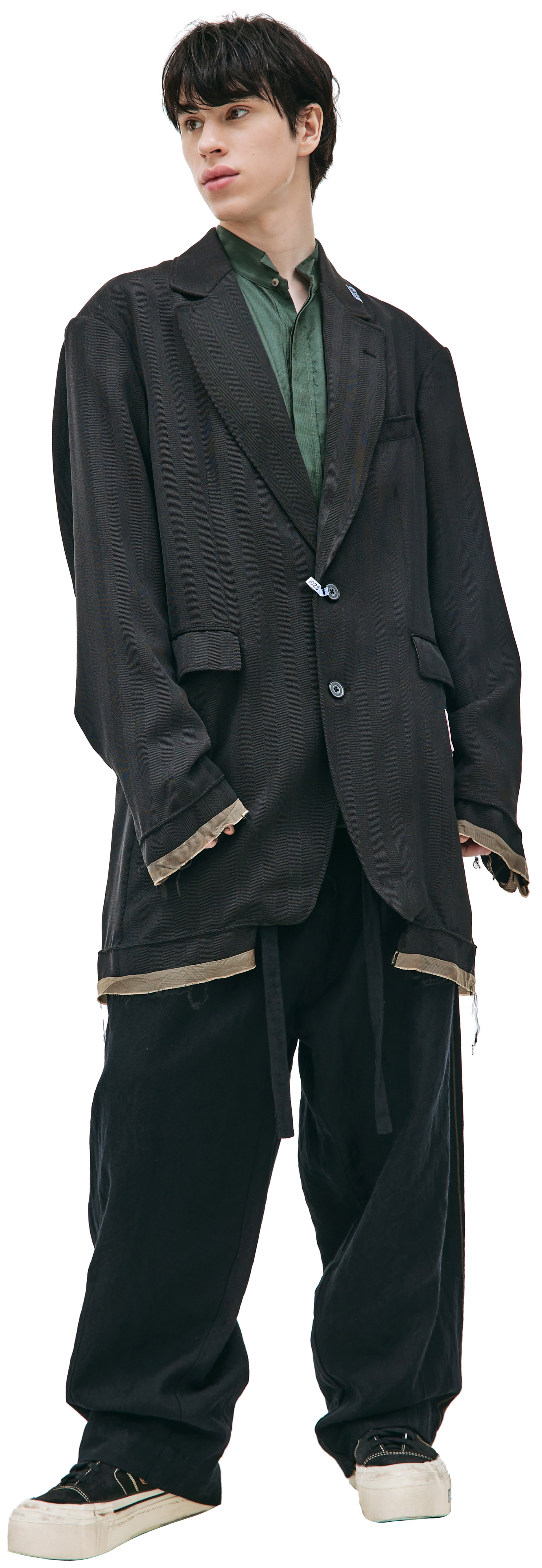 Maison Mihara Yasuhiro Комбинированный пиджак с патчем