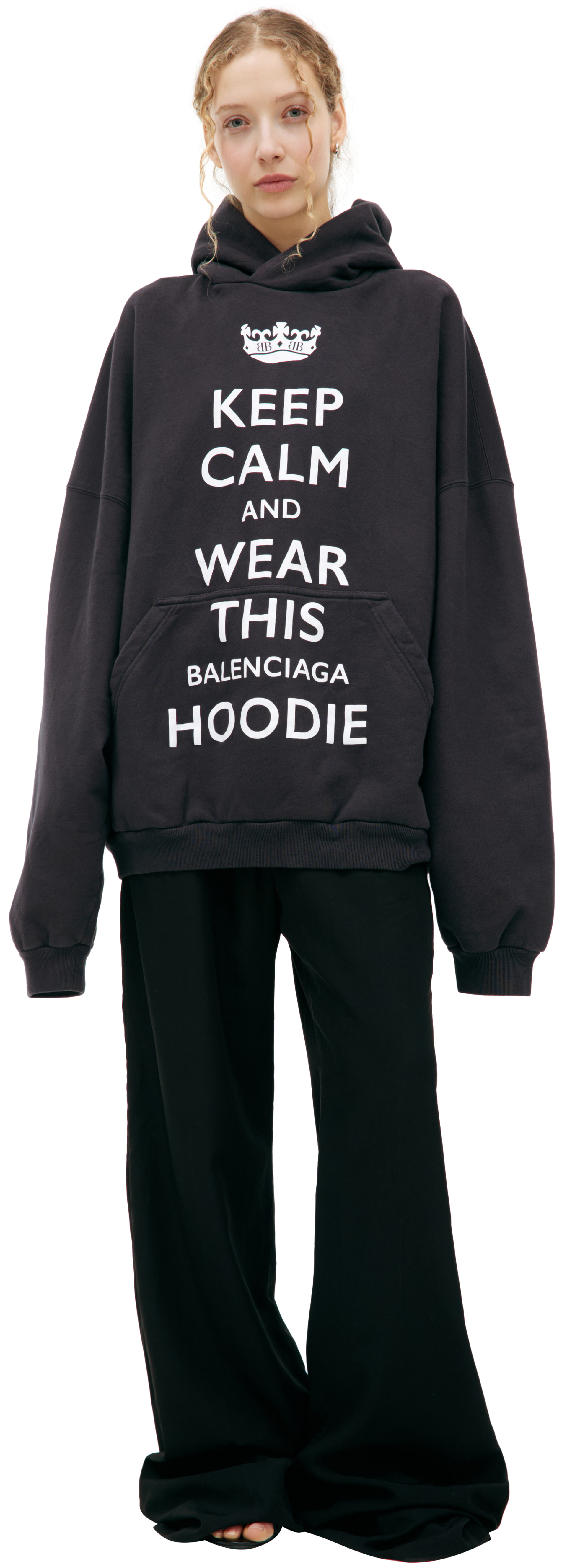 Balenciaga Черное худи \'Keep Calm\'
