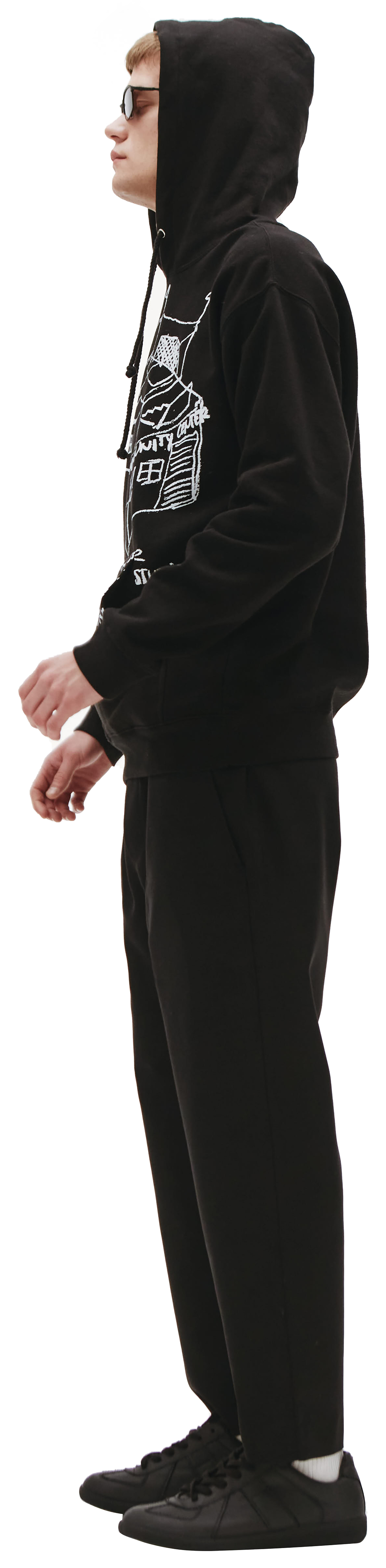 KidSuper Черное худи из хлопка с принтом