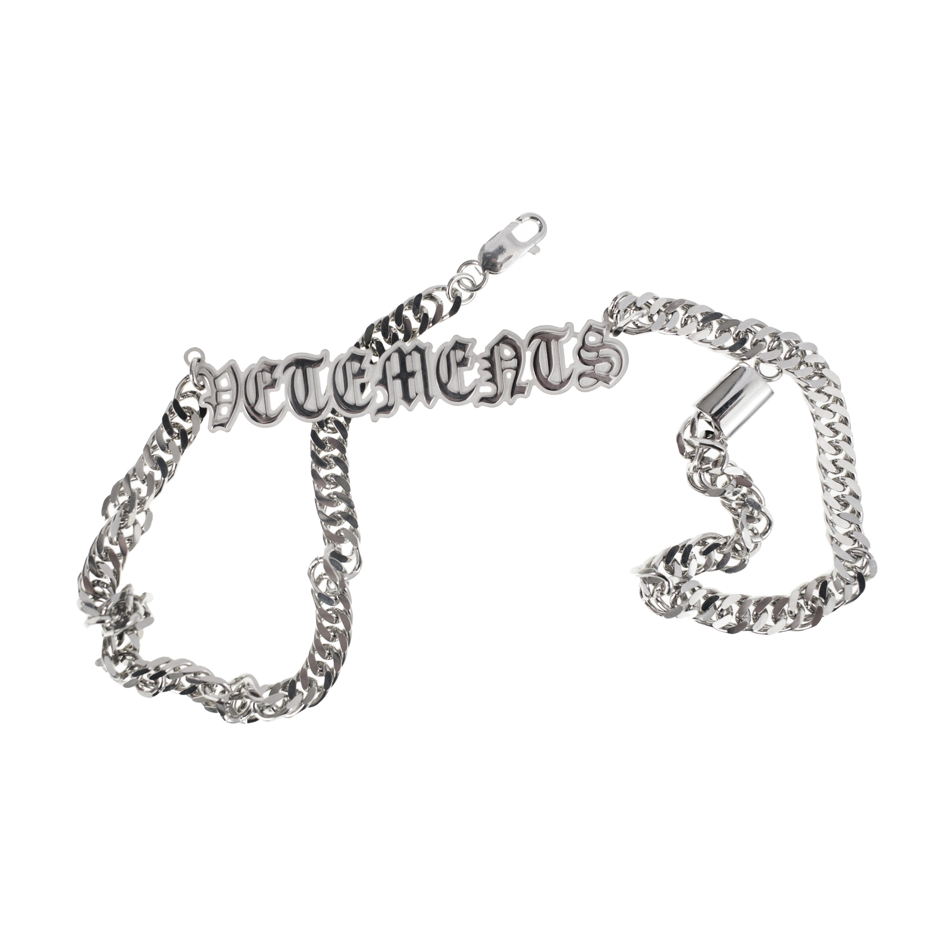 VETEMENTS Серебристое колье с логотипом
