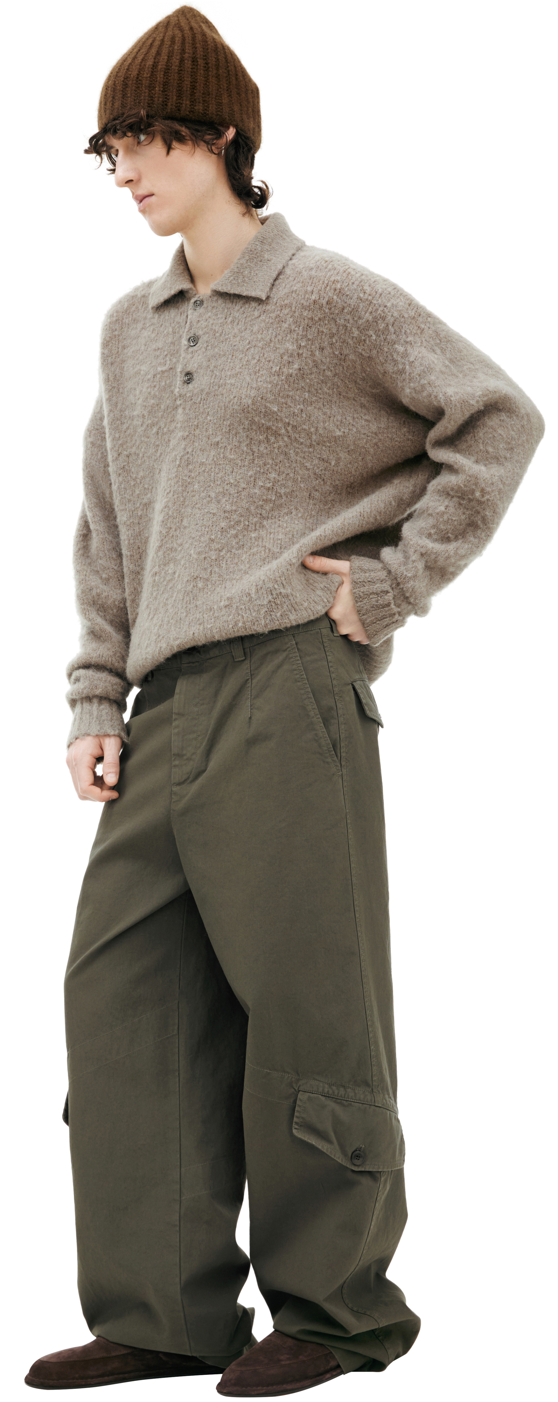 Dries Van Noten Брюки карго хаки цвета