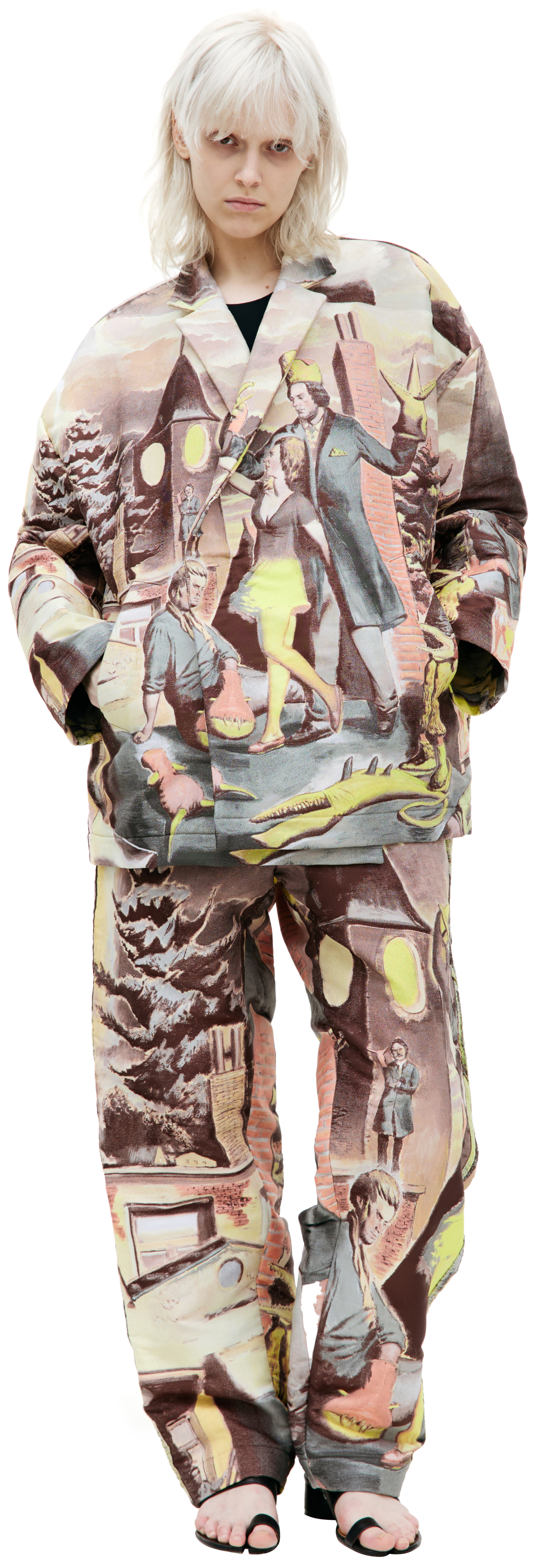 Undercover Оверсайз пиджак с монопринтом художника Нео Рауха