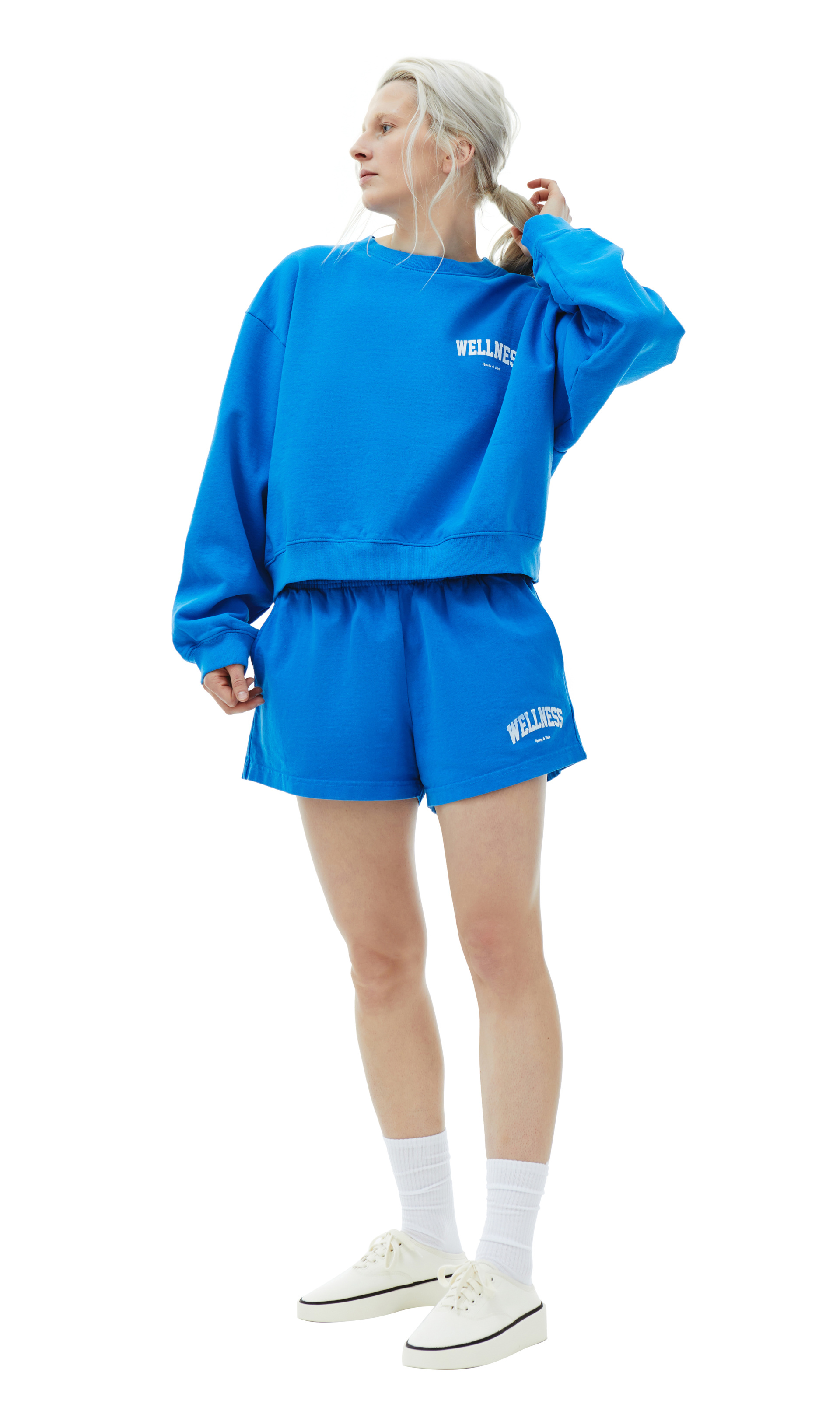 SPORTY & RICH Укороченный свитшот с принтом Wellness