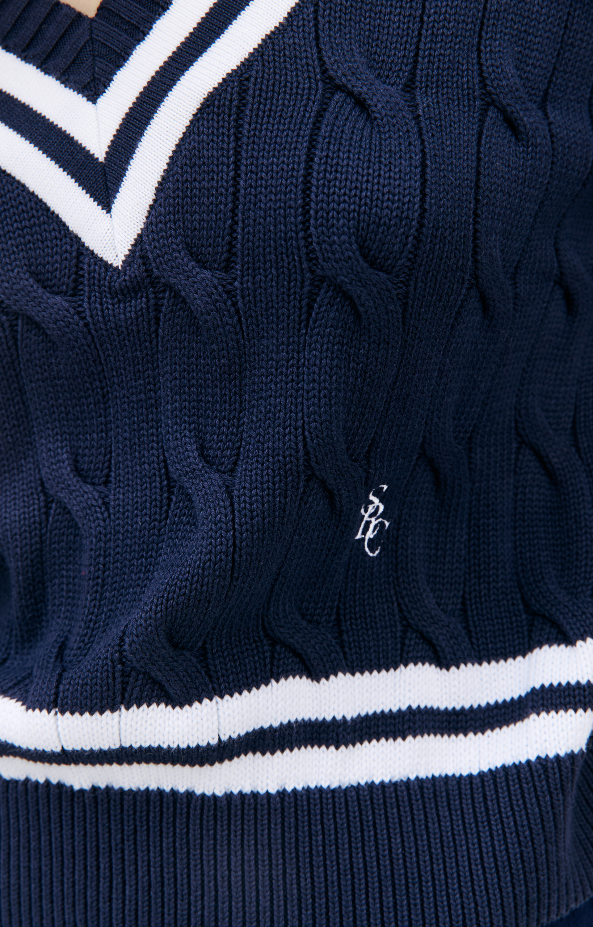 SPORTY & RICH Свитер SRC с V-вырезом