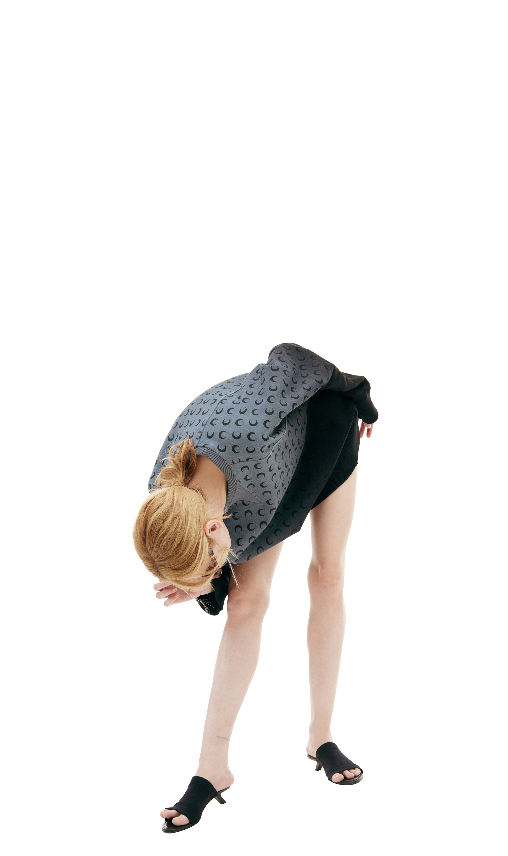 MARINE SERRE Серый свитшот с градиентом