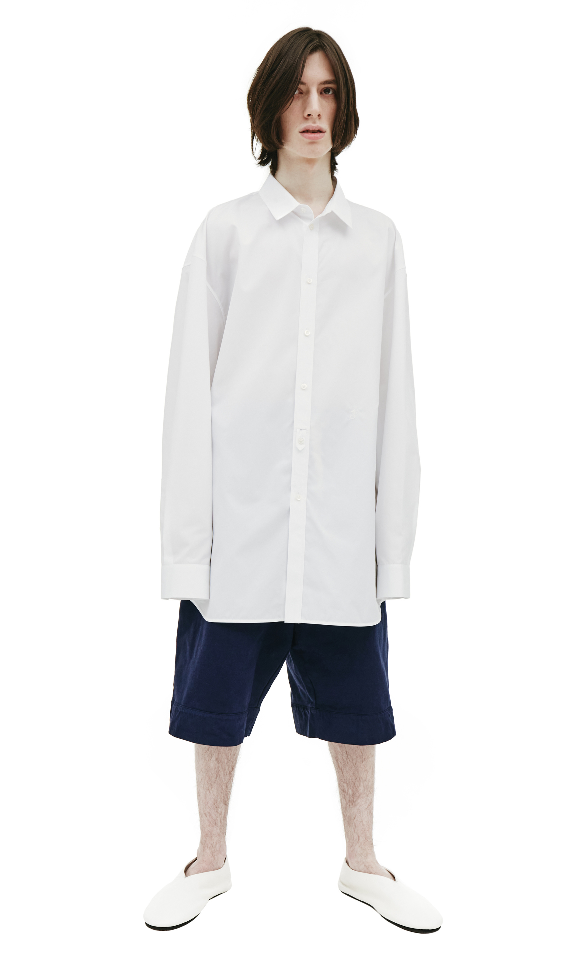 Jil Sander Оверсайз рубашка белого цвета