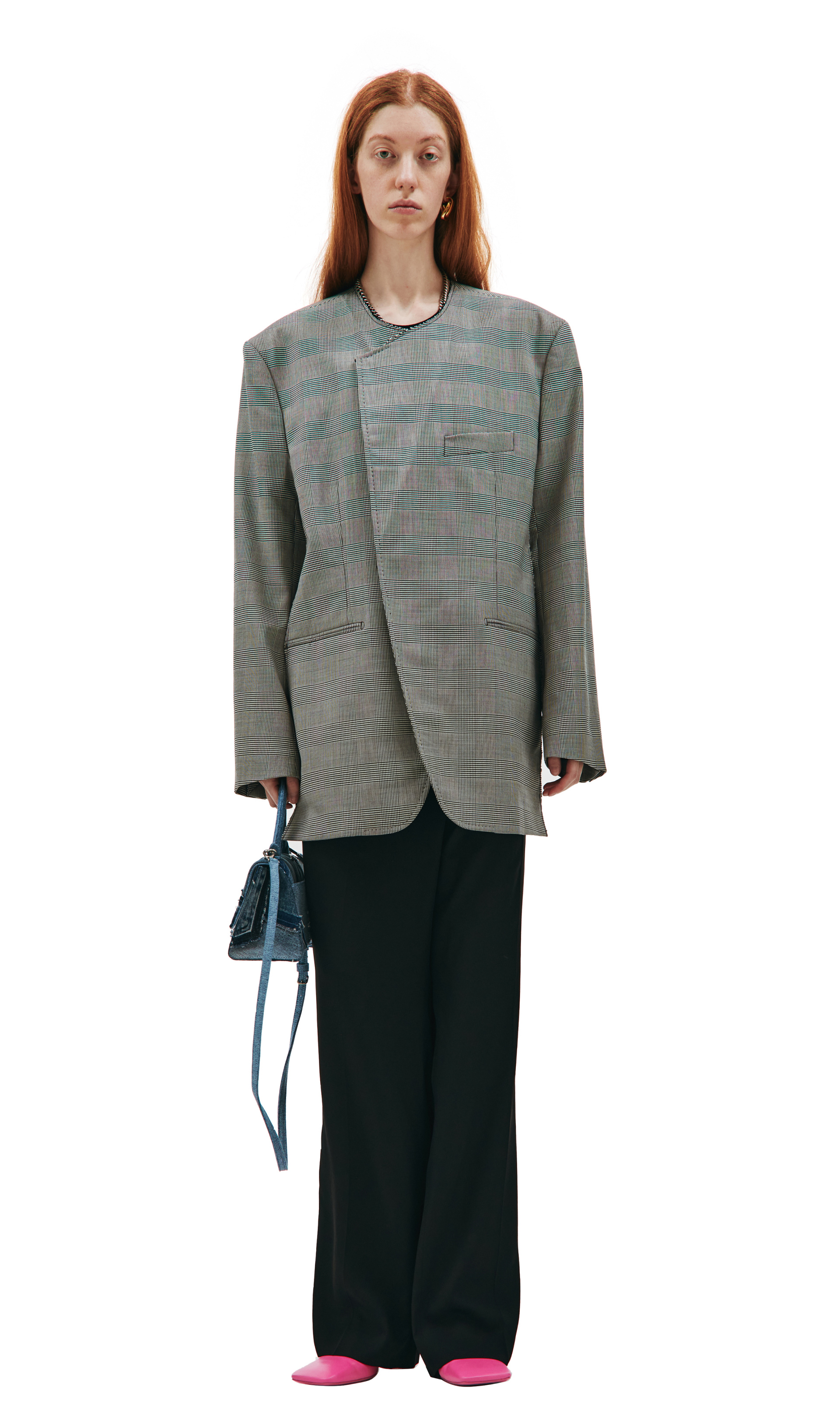 VETEMENTS Серый пиджак в клетку