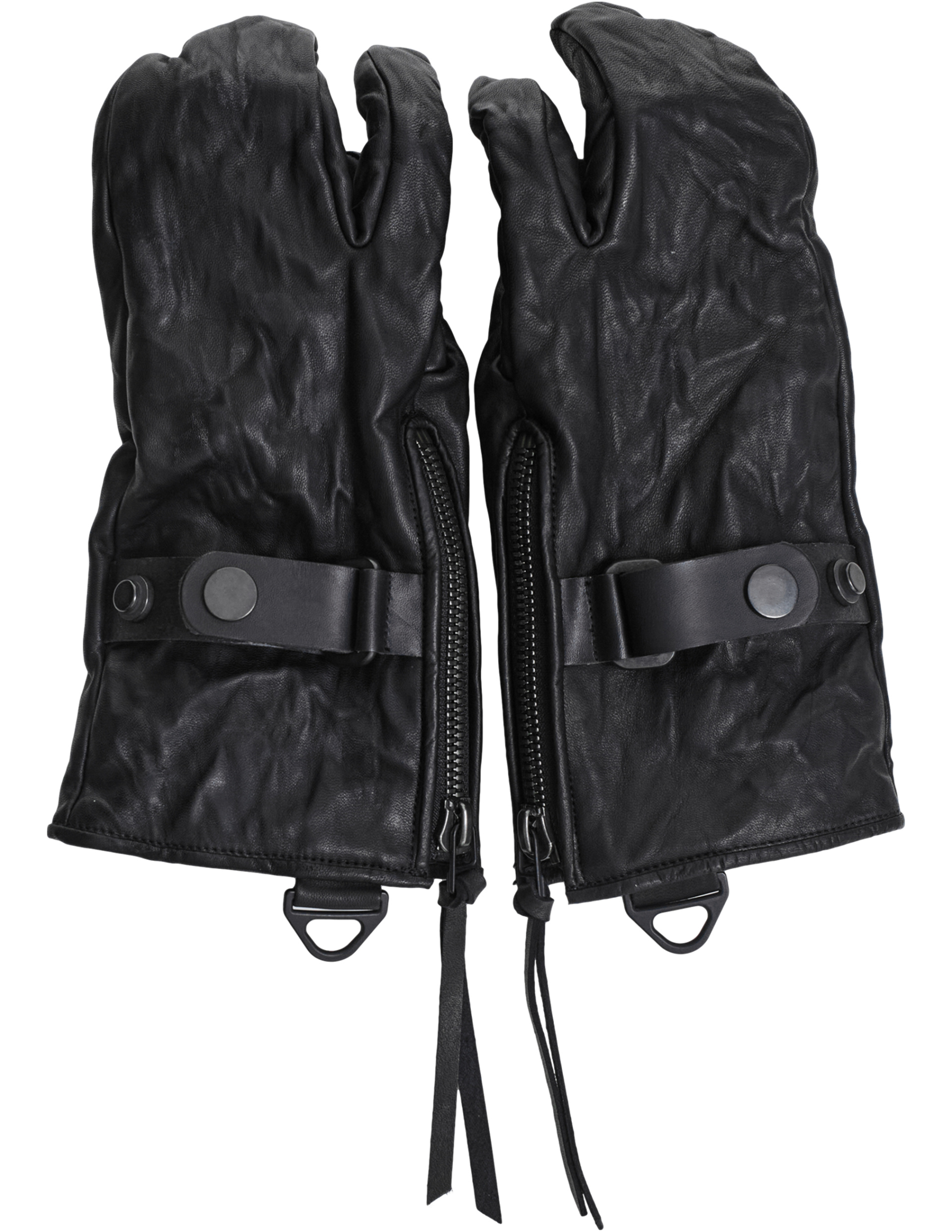 The Viridi-Anne Перчатки-VI-DH-004-09 таби,кожа,застежка на молнии сбоку,ремешок,черные