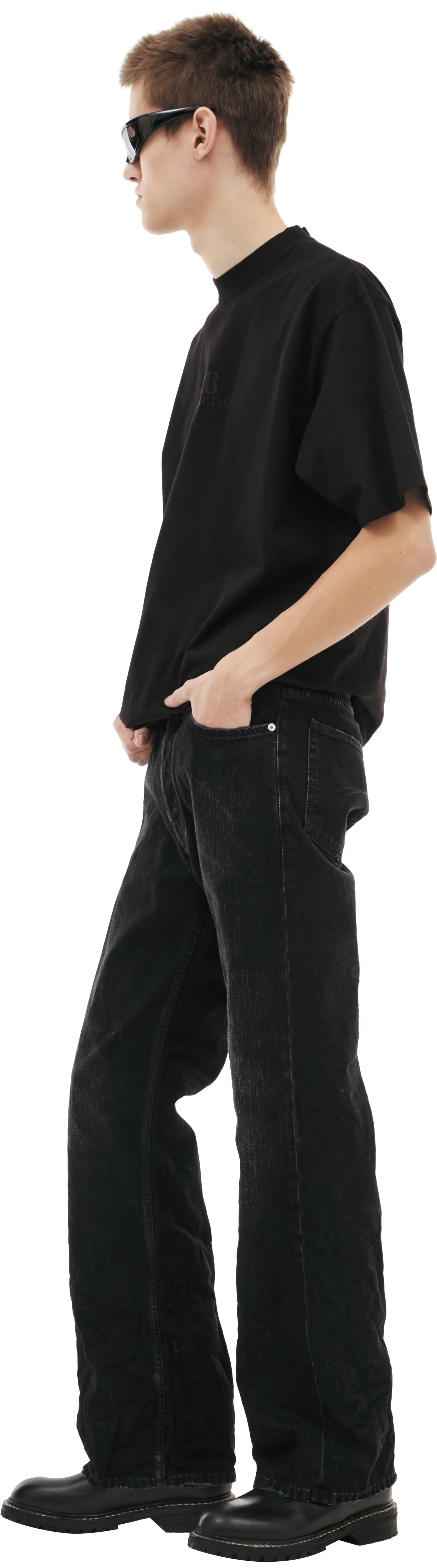 Balenciaga Широкие джинсы с потертостями