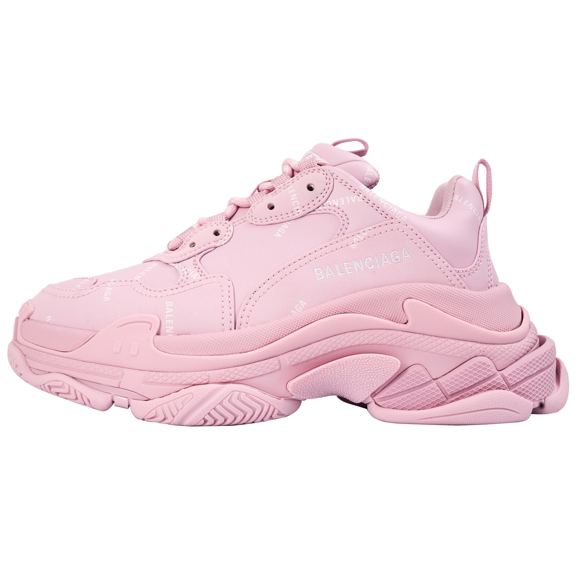 Balenciaga Розовые кроссовки Triple S с логотипом
