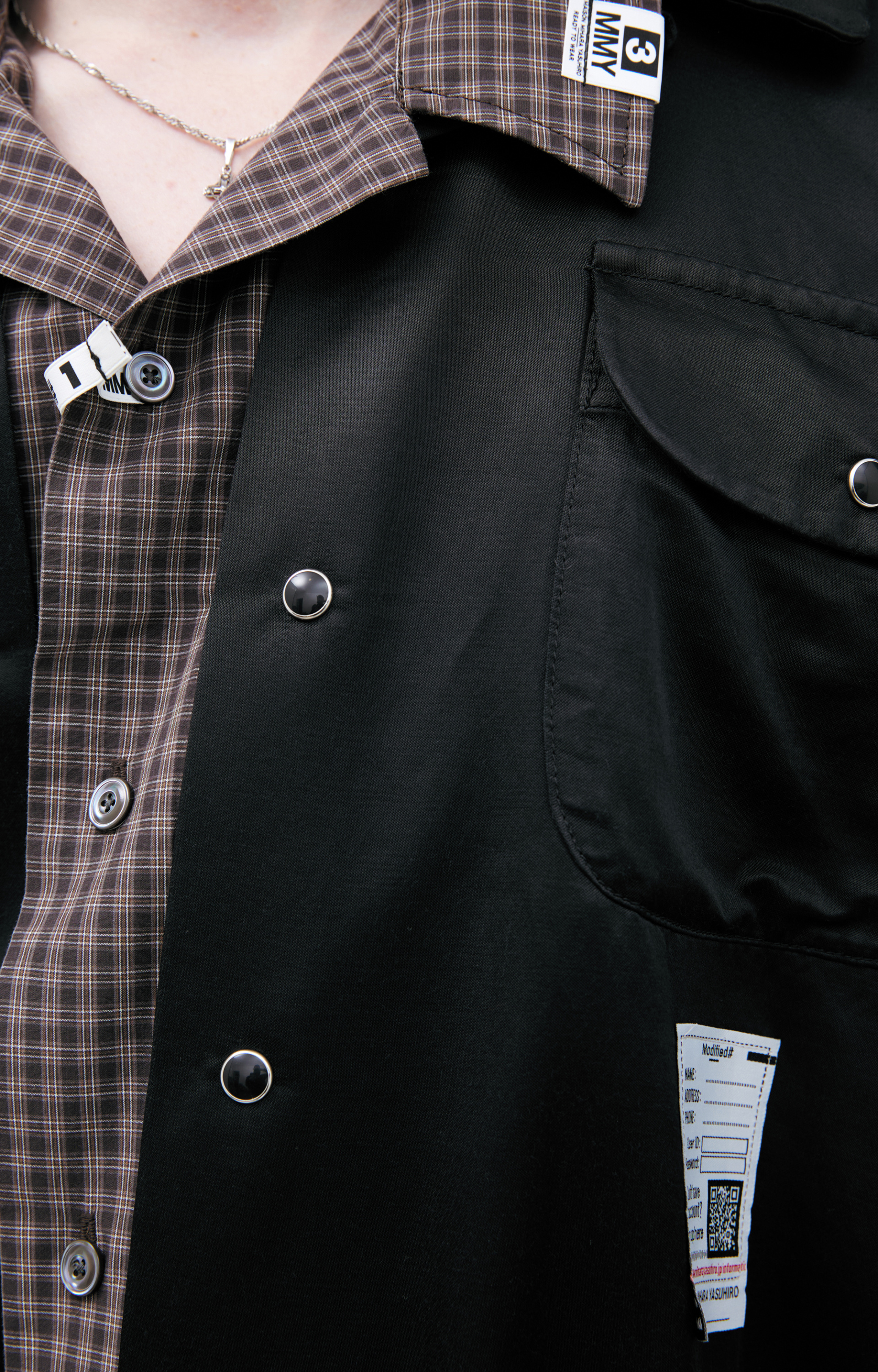 Maison Mihara Yasuhiro Двуслойная рубашка с принтом