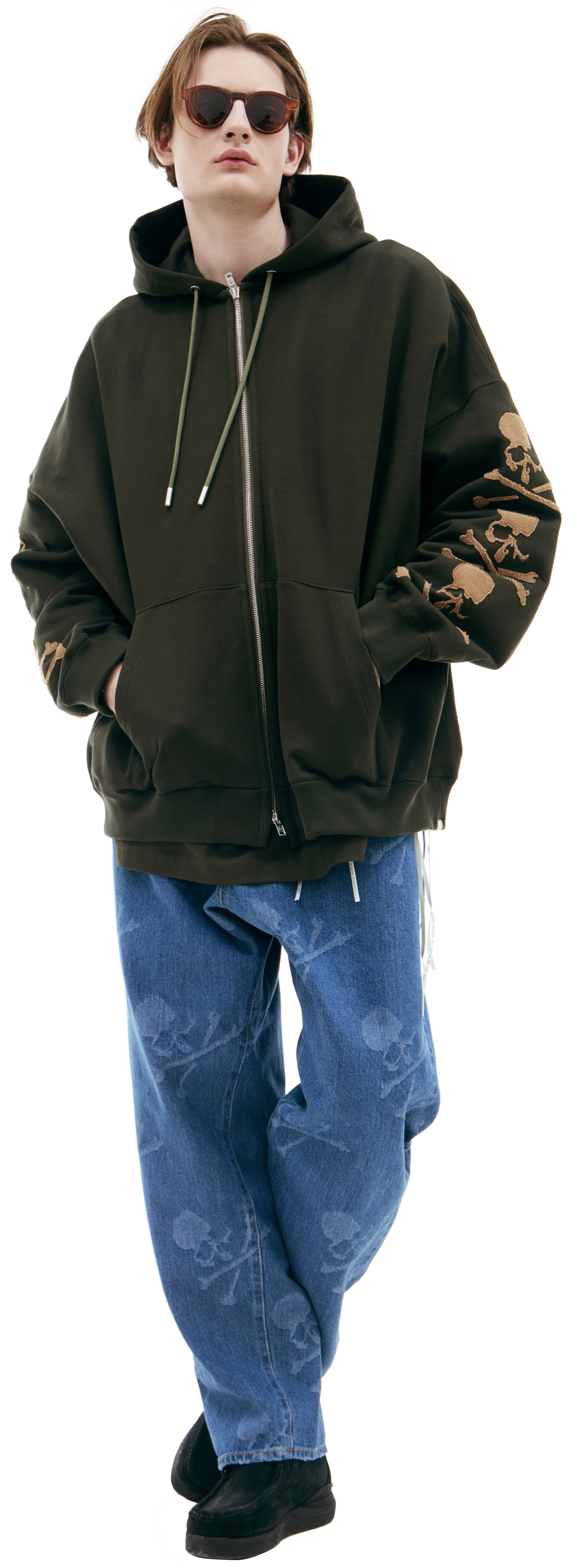 Mastermind WORLD Хаки худи на молнии