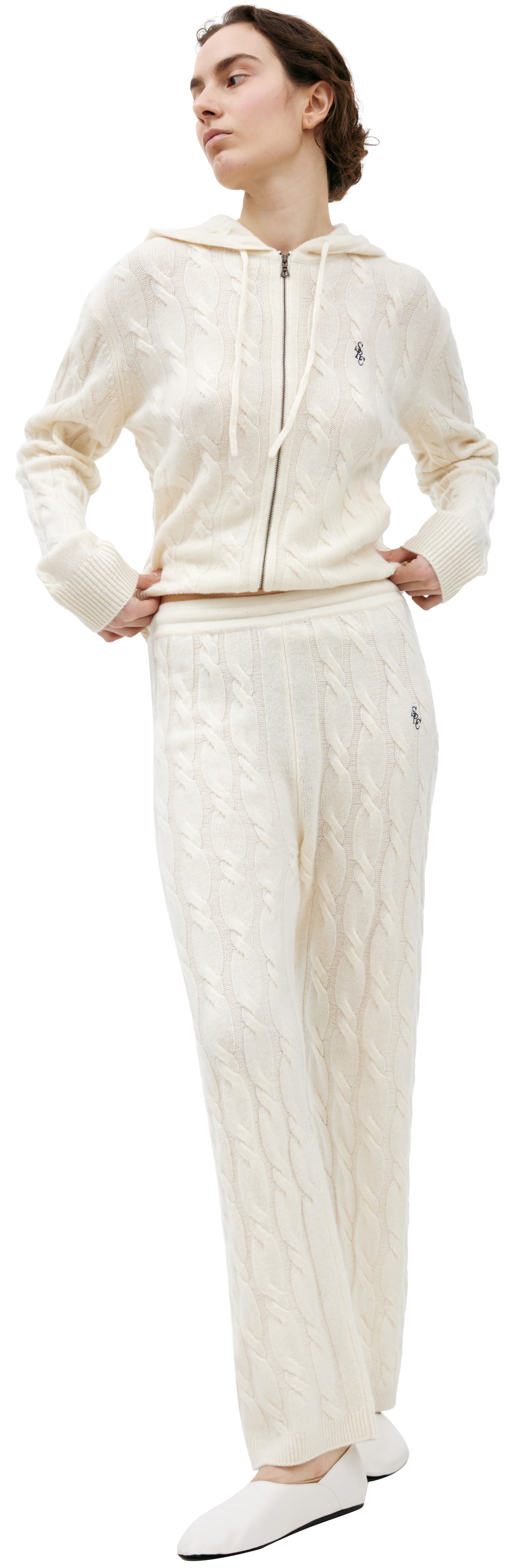 SPORTY & RICH Вязаные брюки из кашемира