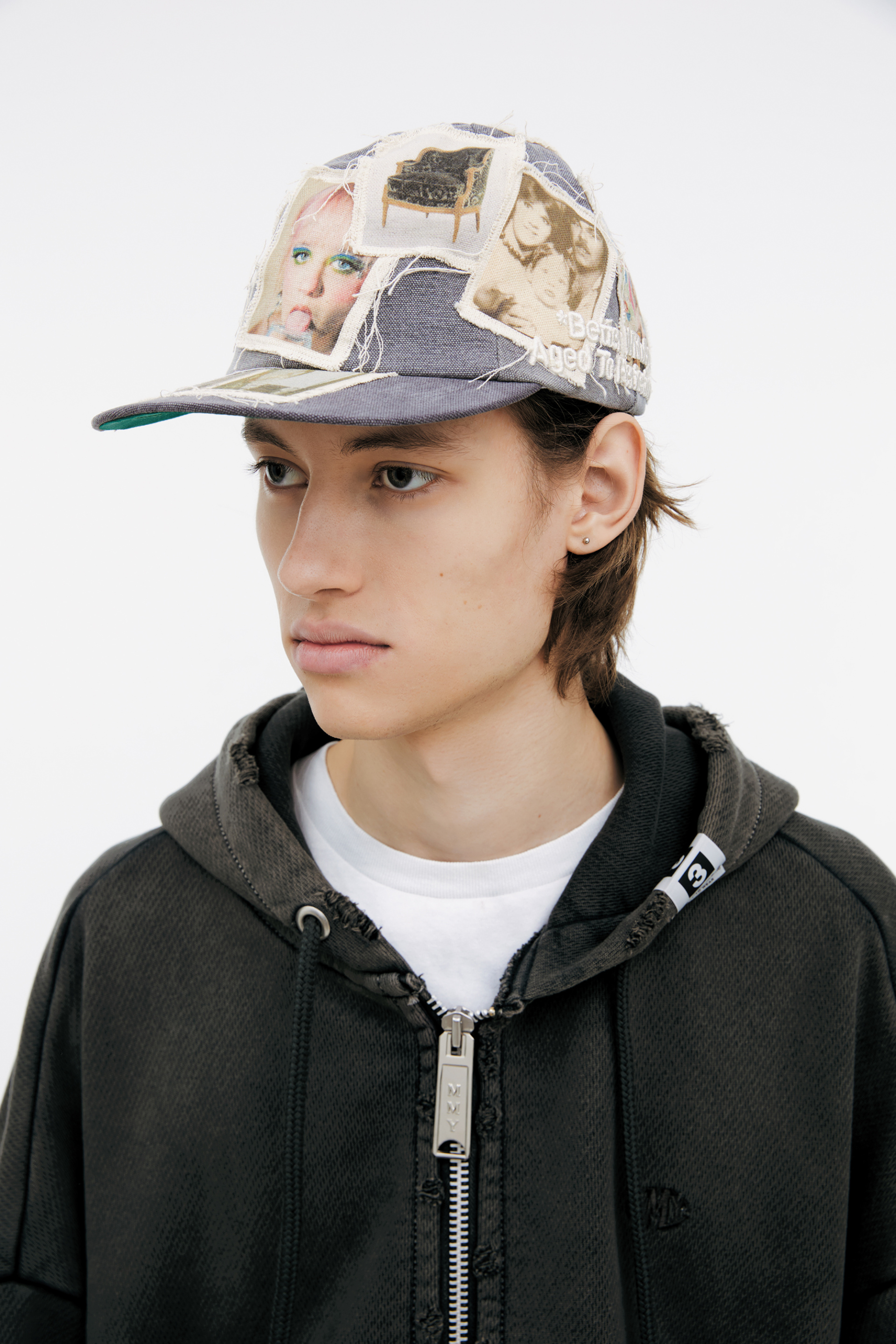 BETTER WITH AGE Серая кепка с патчами