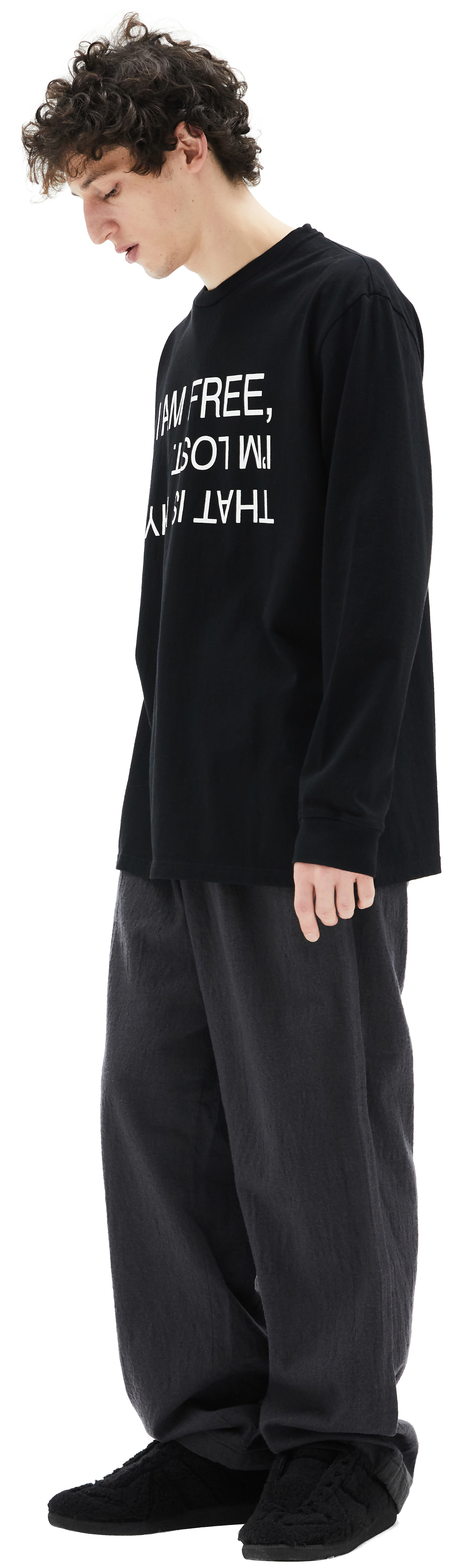 Undercover Черный Лонгслив с принтом