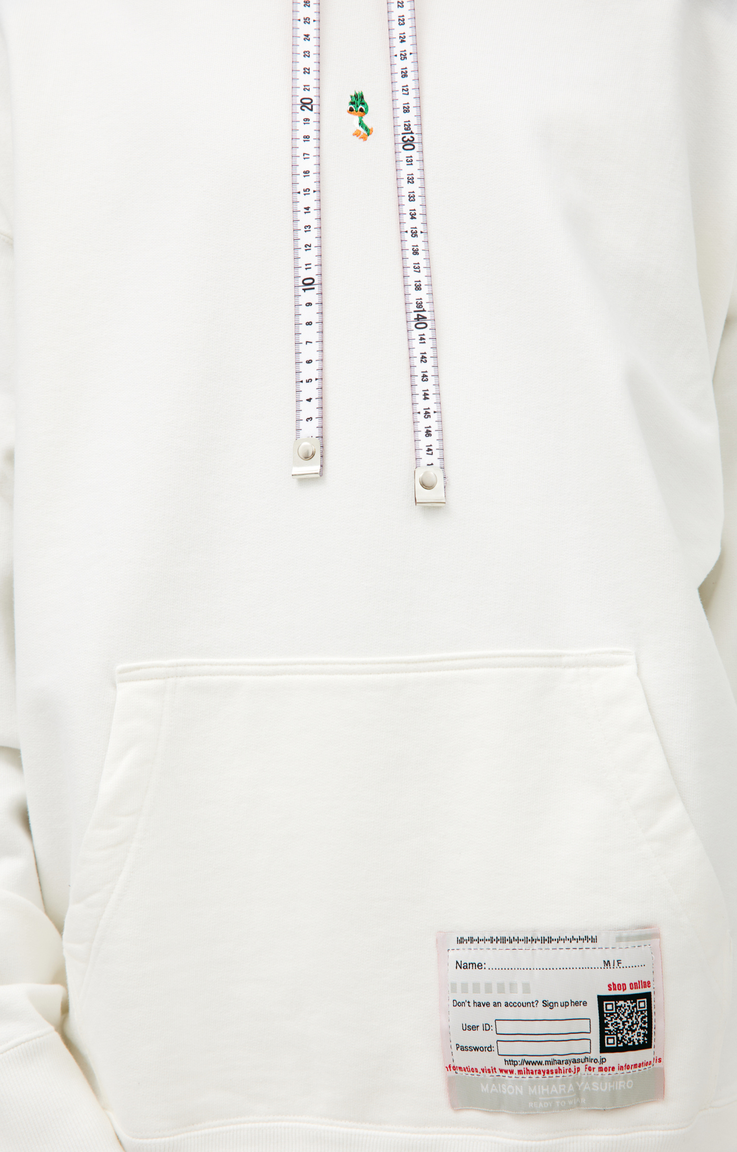 Maison Mihara Yasuhiro Белое худи с логотипом