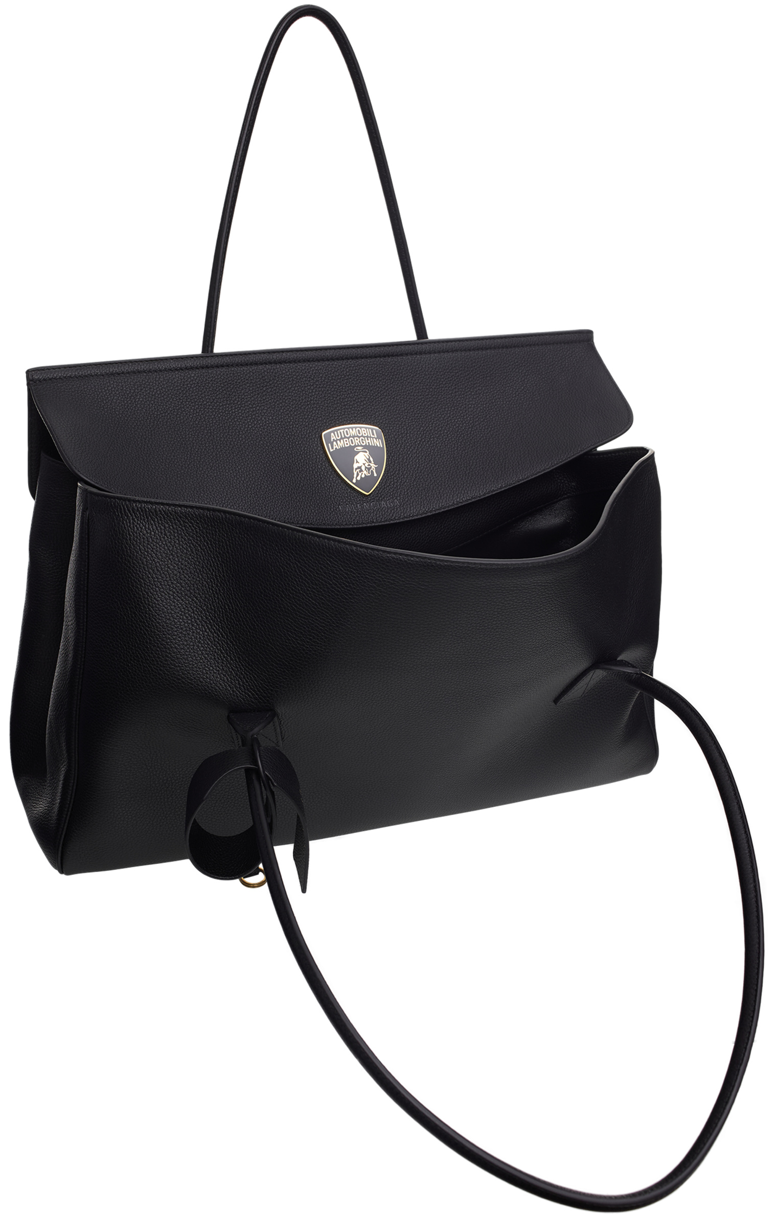 Женская черная сумка balenciaga x lamborghini carrie carry all