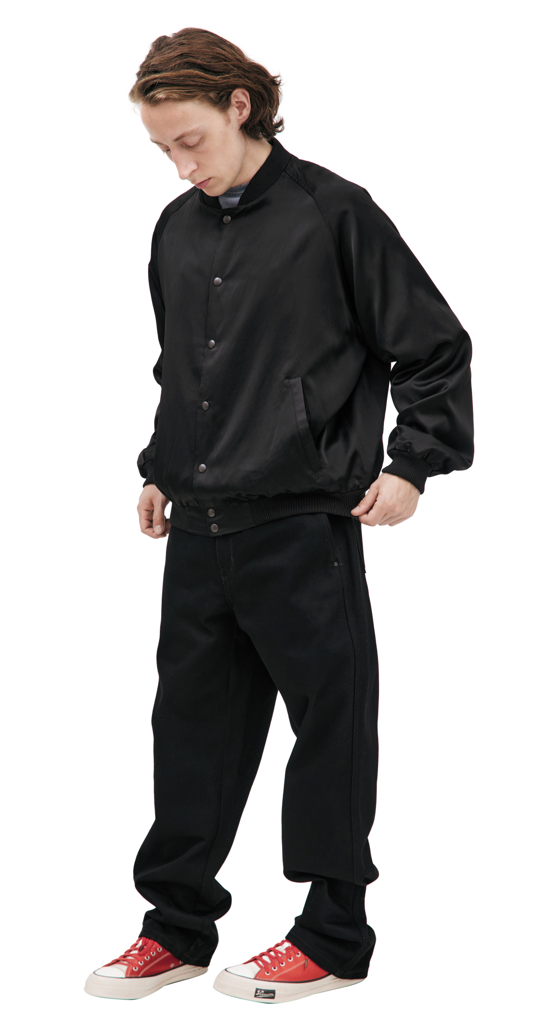 Saint Mxxxxxx Черный бомбер на кнопках