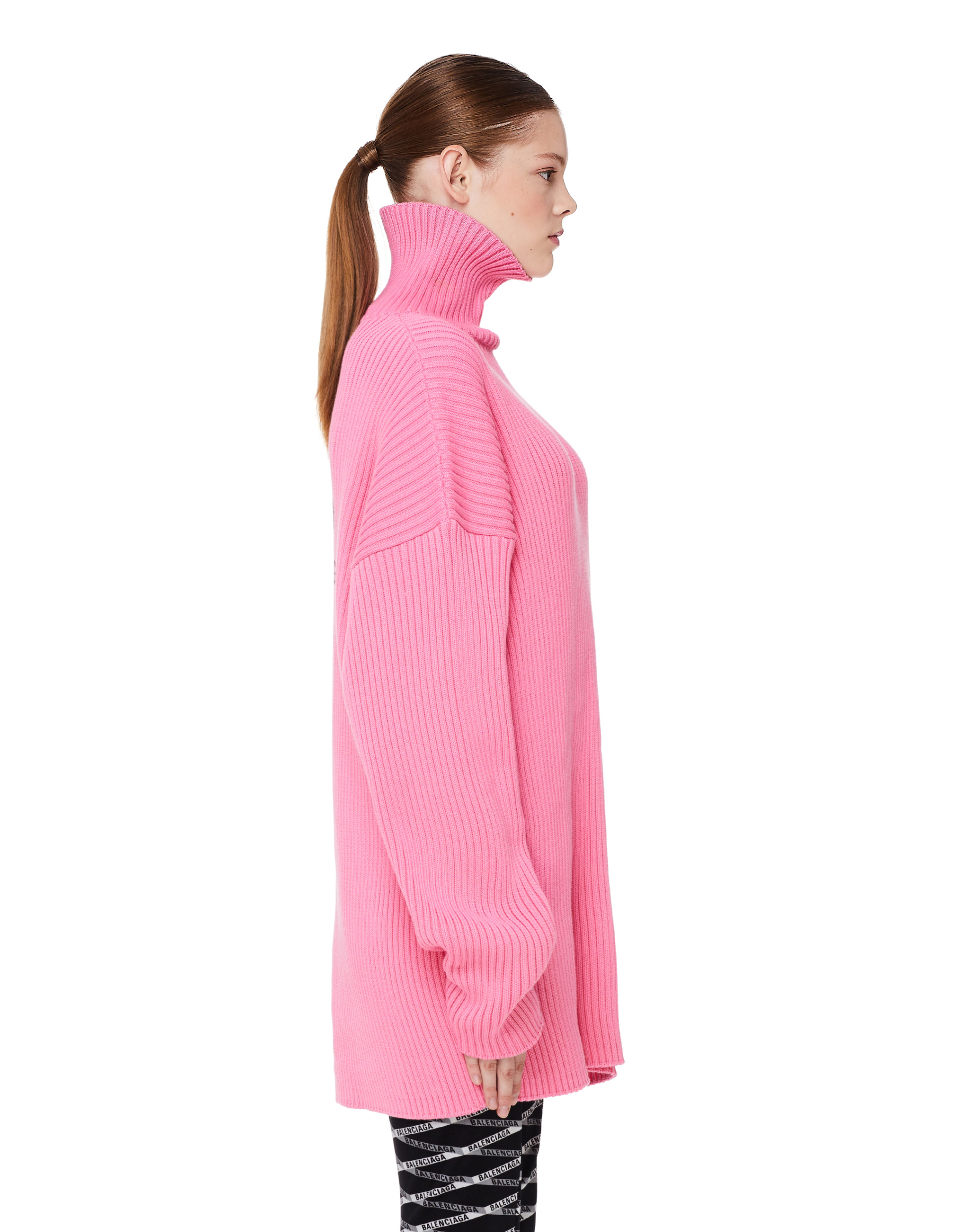 Balenciaga Розовый хлопковый свитер с логотипом