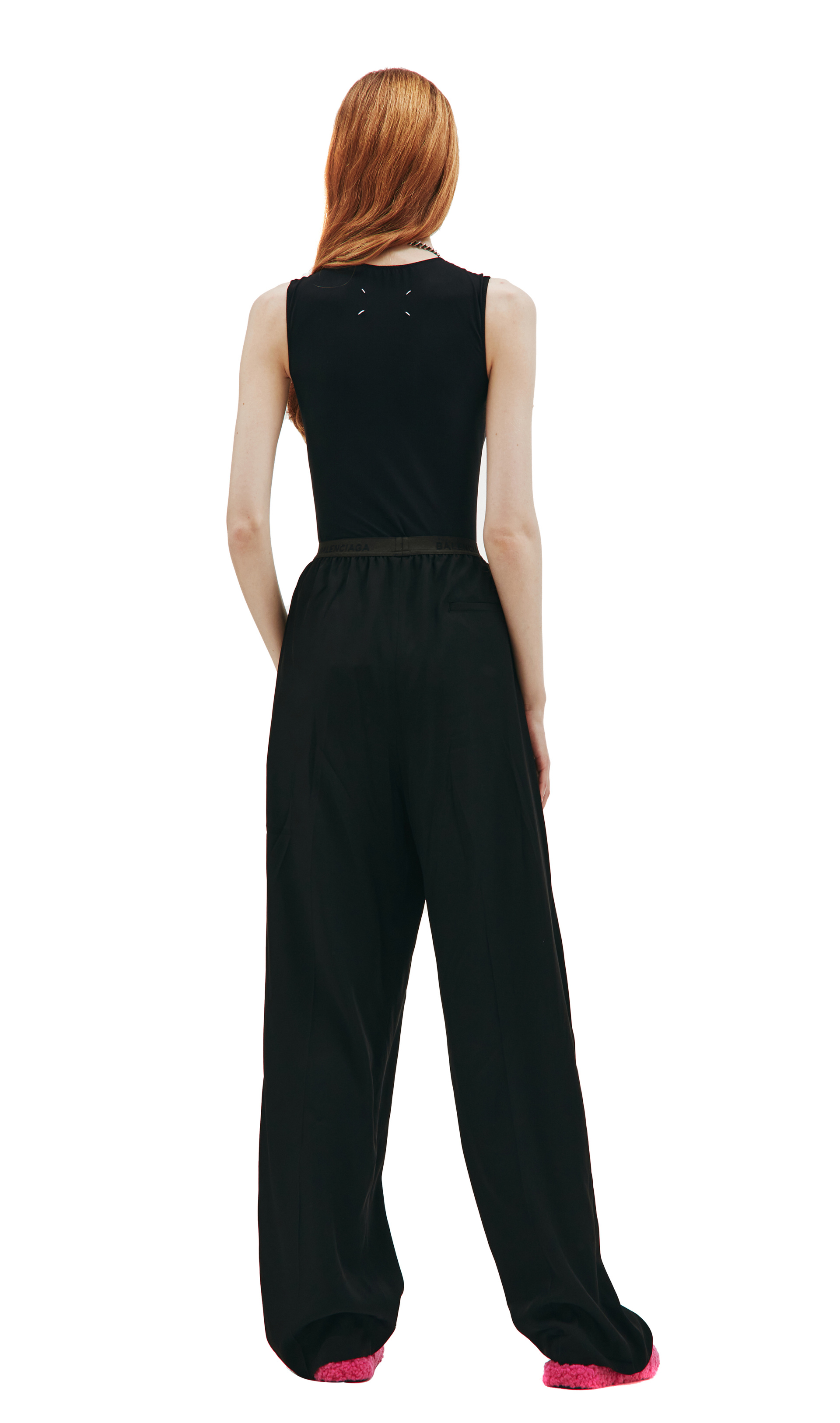 Balenciaga Широкие брюки на резинке с логотипом