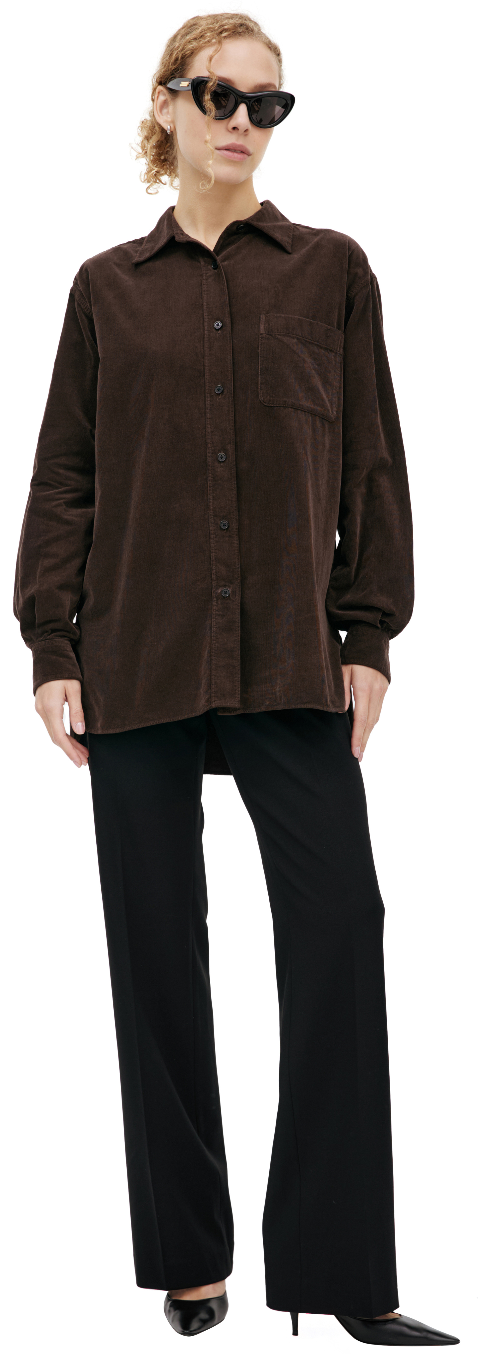 The Row Вельветовая рубашка на пуговицах