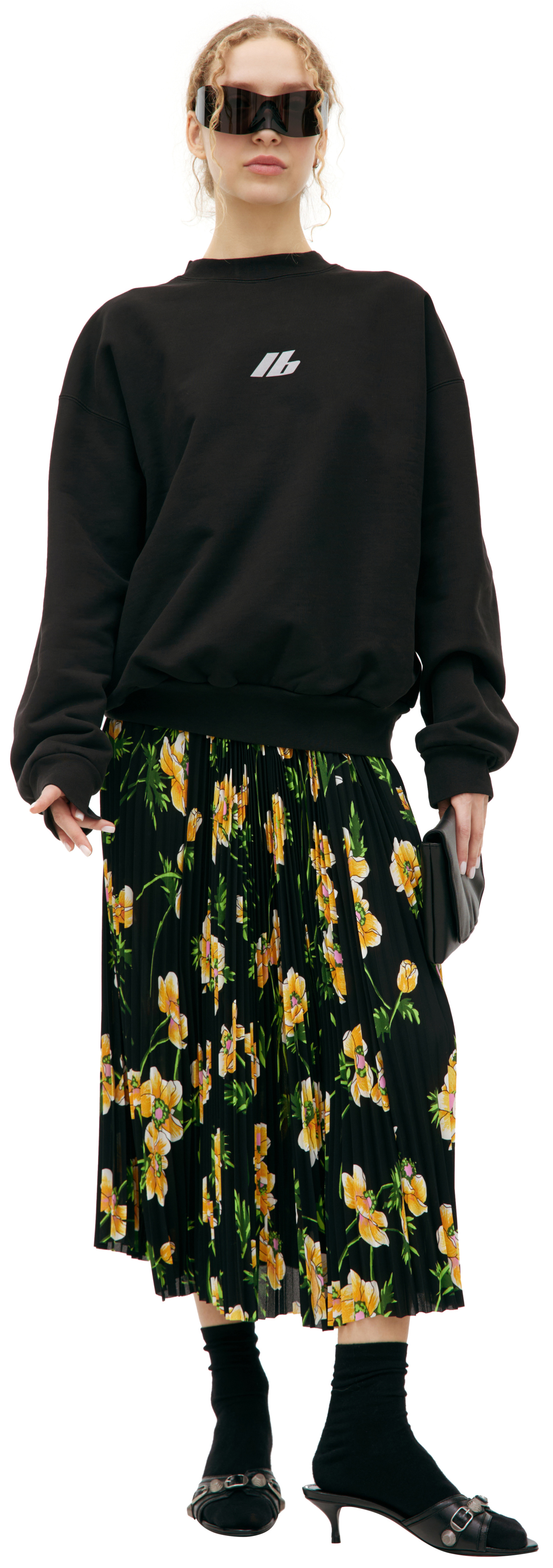 Balenciaga Черный свитшот с логотипом