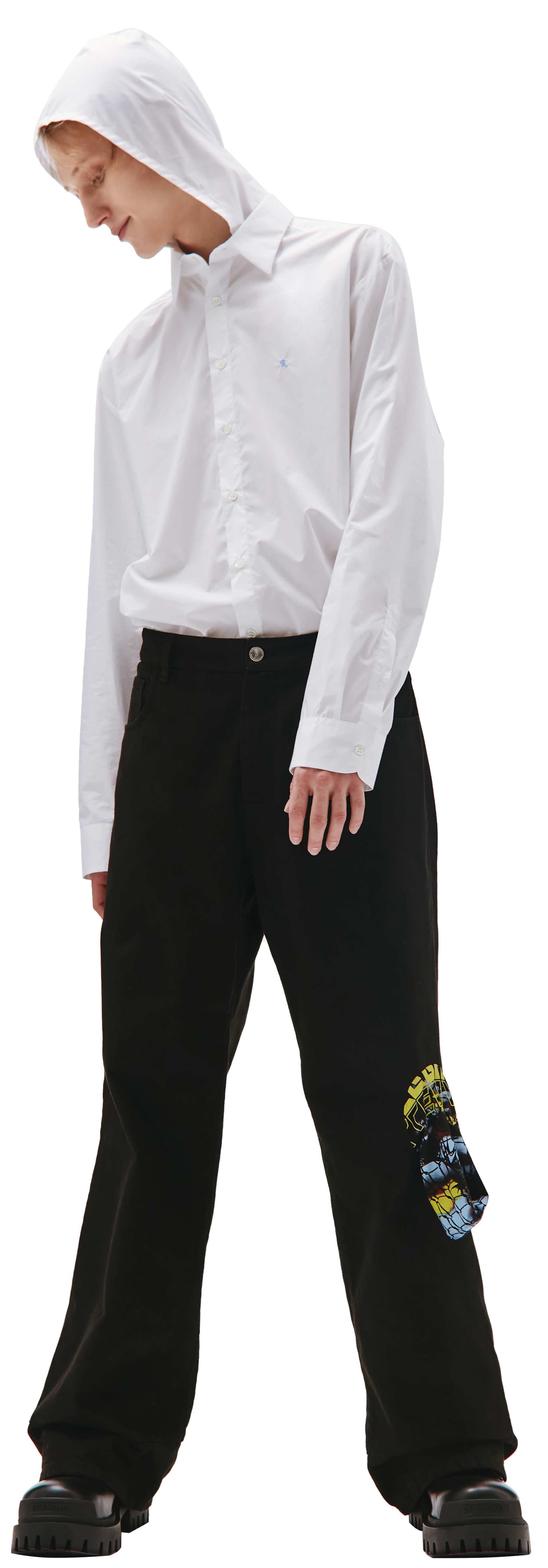 Raf Simons Широкие джинсы с графичными карманами