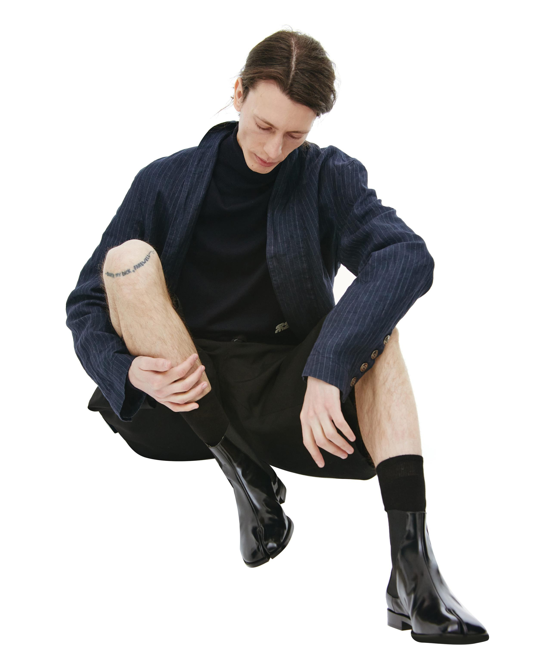 Greg Lauren Льняной пиджак Ollie в полоску