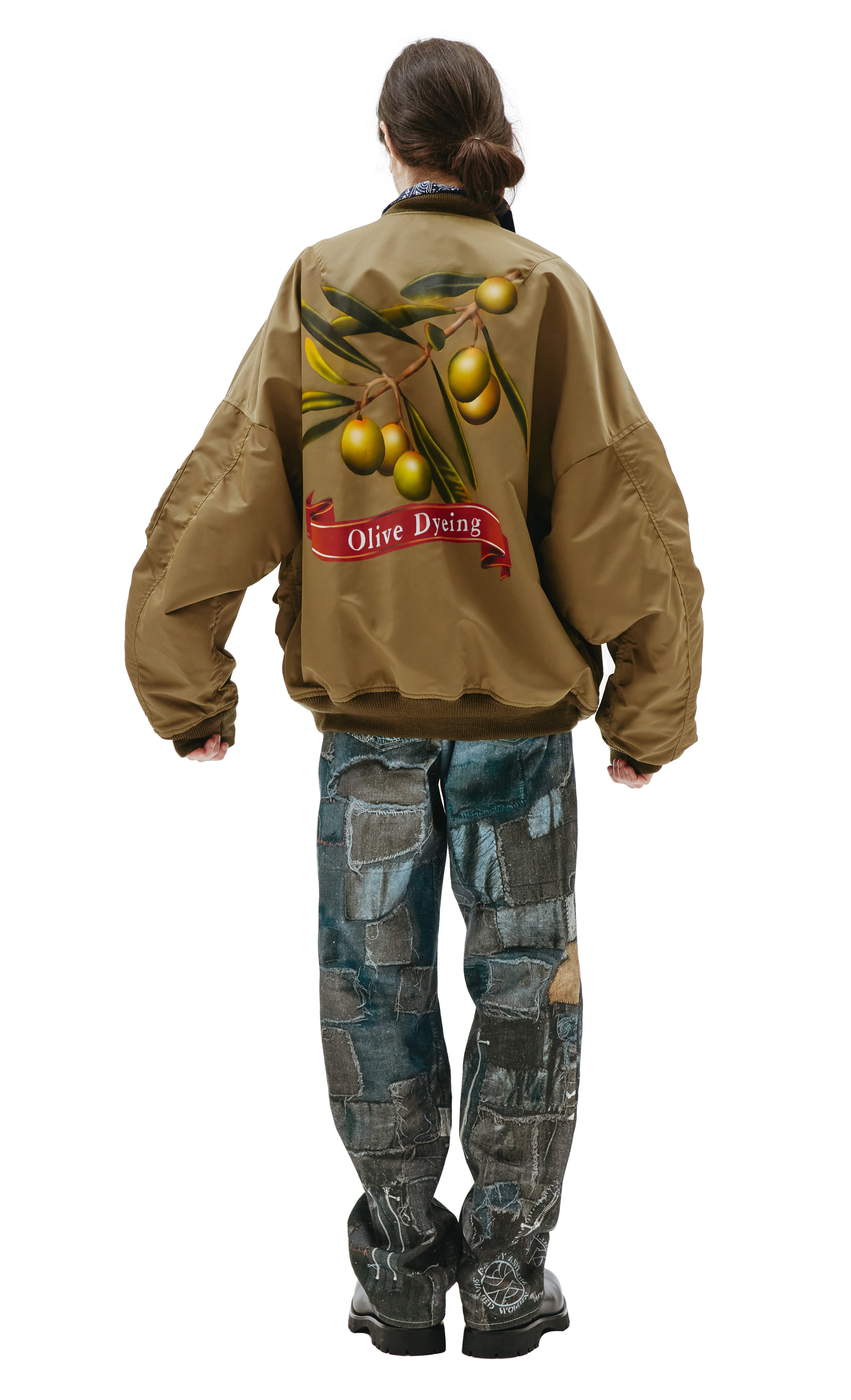 Doublet Хаки бомбер с принтом Olive