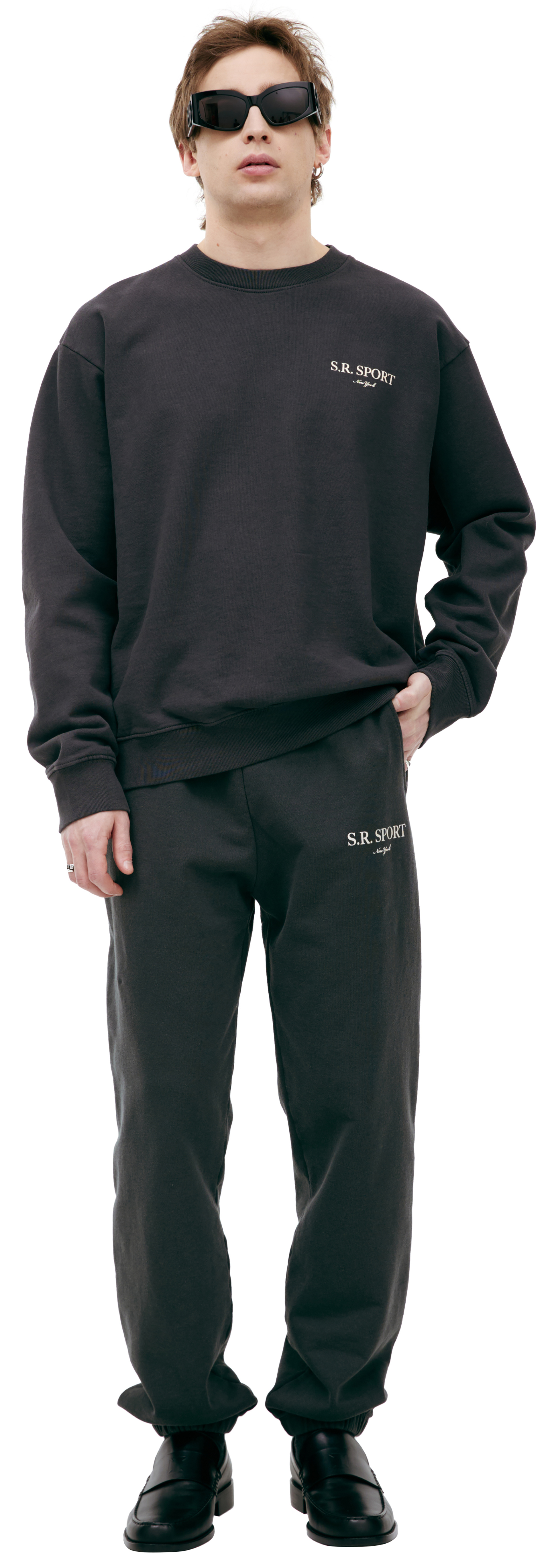 SPORTY & RICH Хлопковый свитшот с логотипом