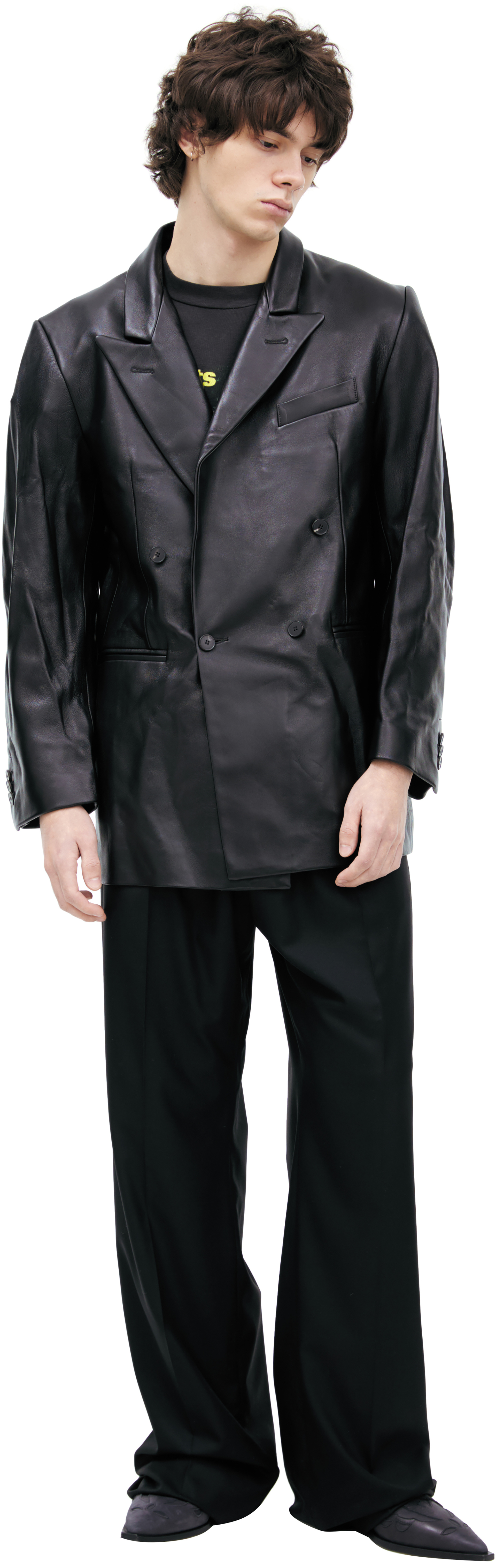 Enfants Riches Déprimés Двубортный кожаный пиджак