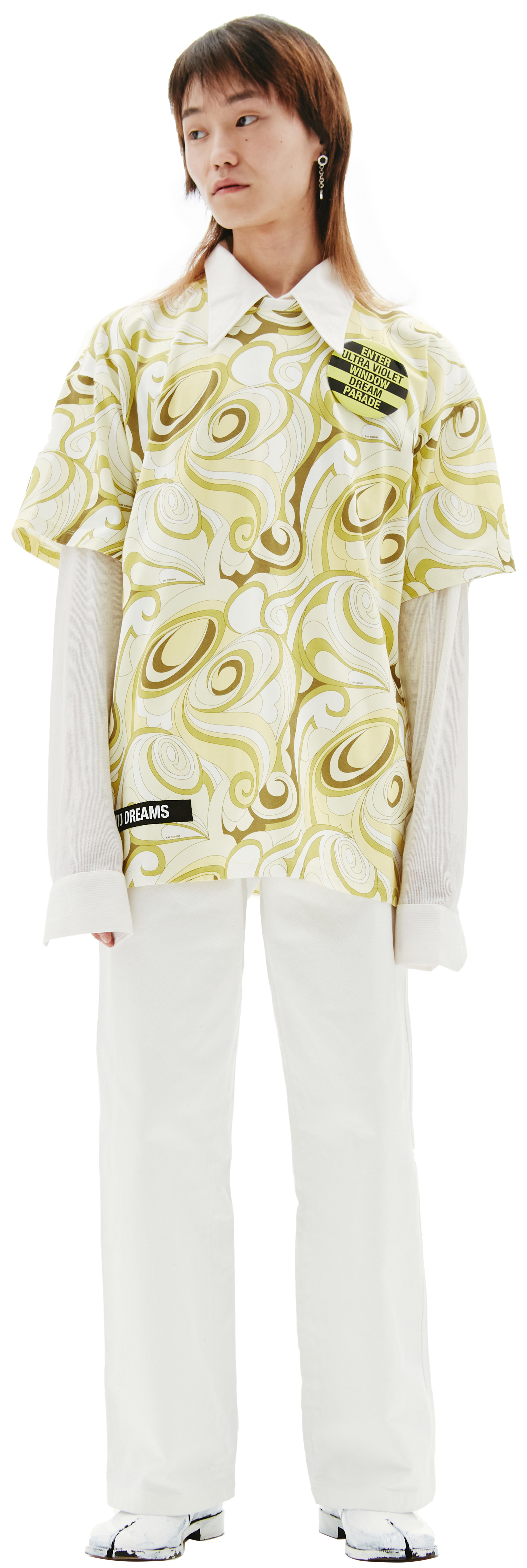 Raf Simons Желтая хлопковая футболка