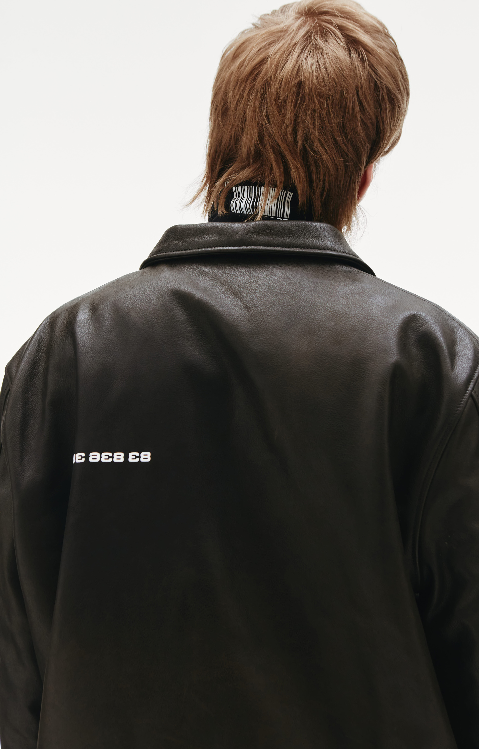 VTMNTS Кожаный куртка с принтом штрихкода