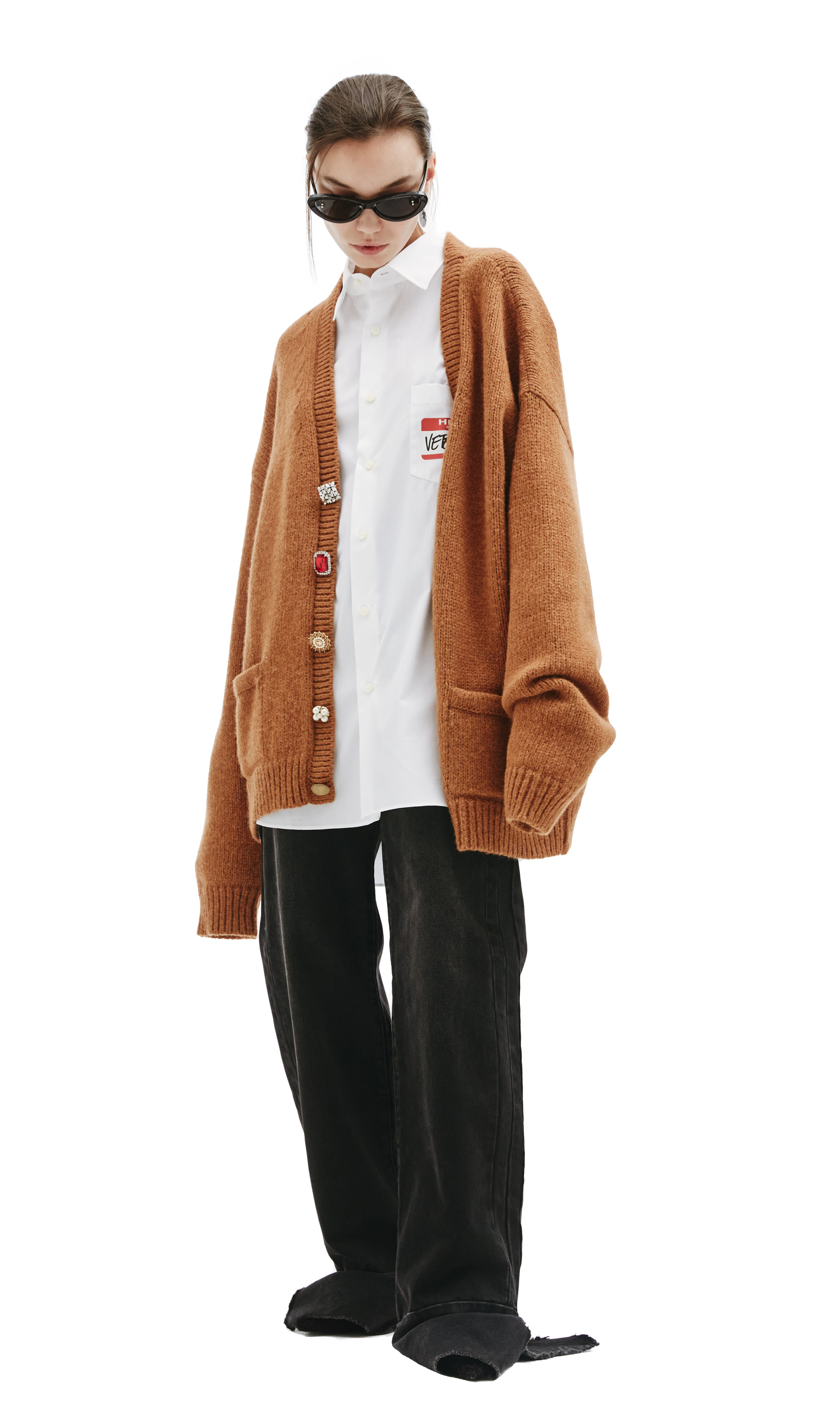 VETEMENTS Шерстяной кардиган с декоративными пуговицами