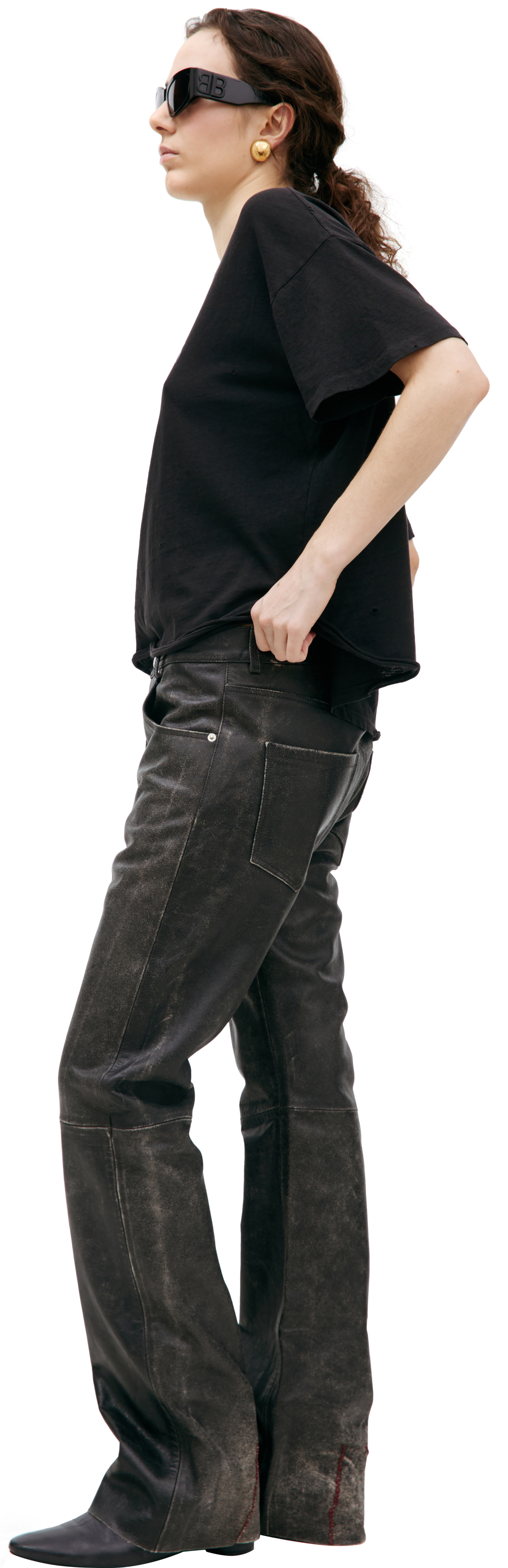 Enfants Riches Déprimés Кожаные брюки с прострочкой