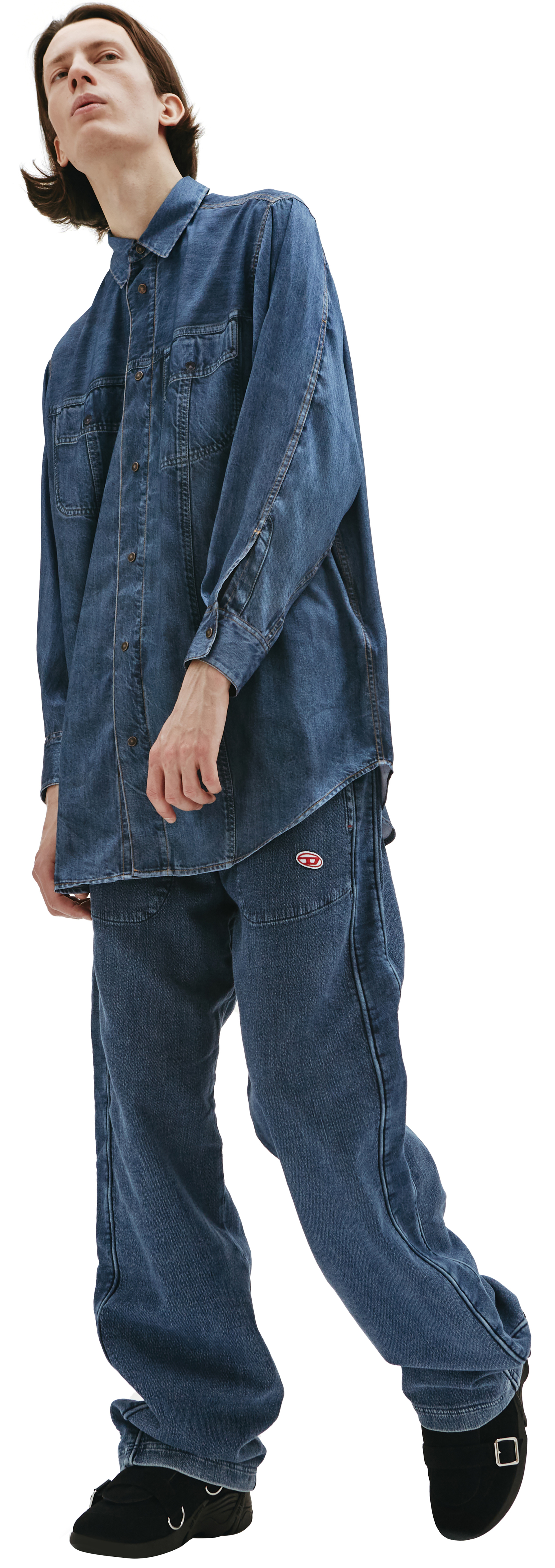 Diesel Удлиненная рубашка с монопринтом