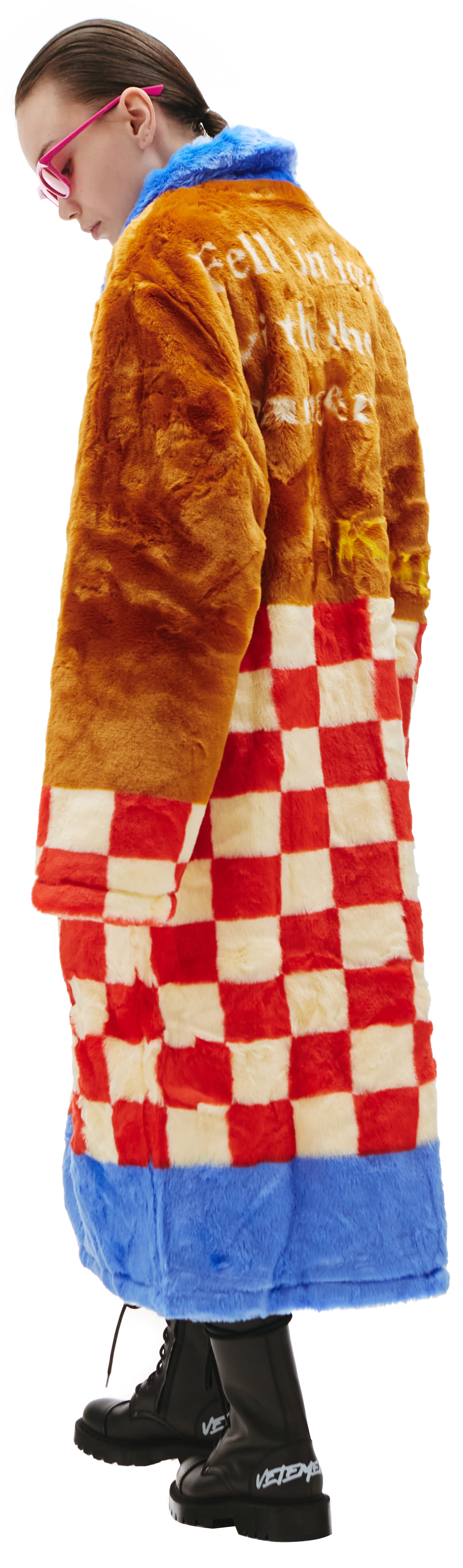 KidSuper Разноцветная шуба из искуственного меха