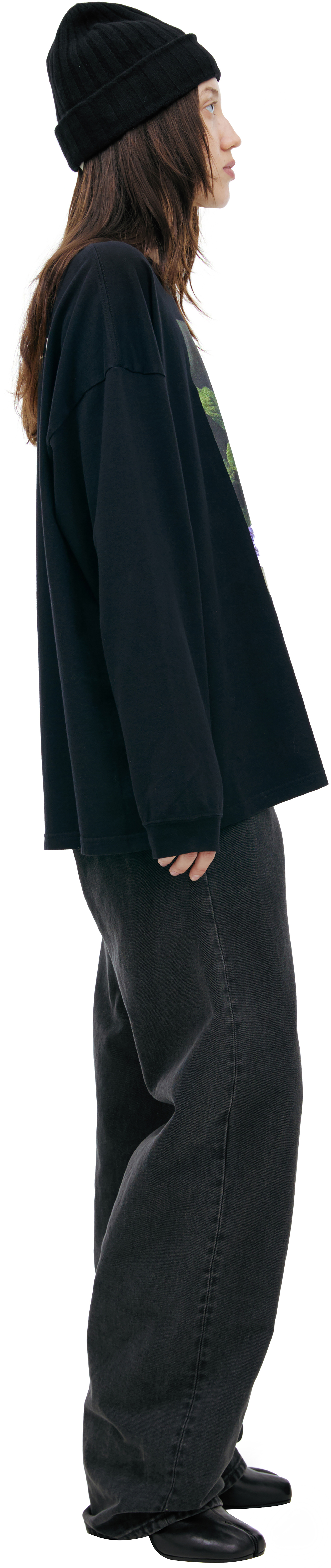 Undercover Черный лонгслив с принтом