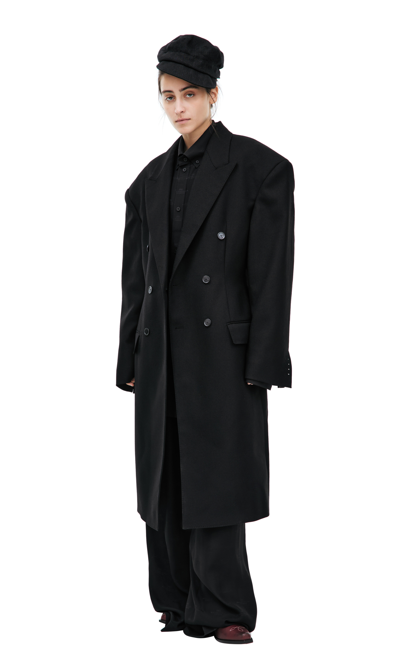 Balenciaga Пальто-814488/TKT29/1000 2-борт, 6 пуг, черн