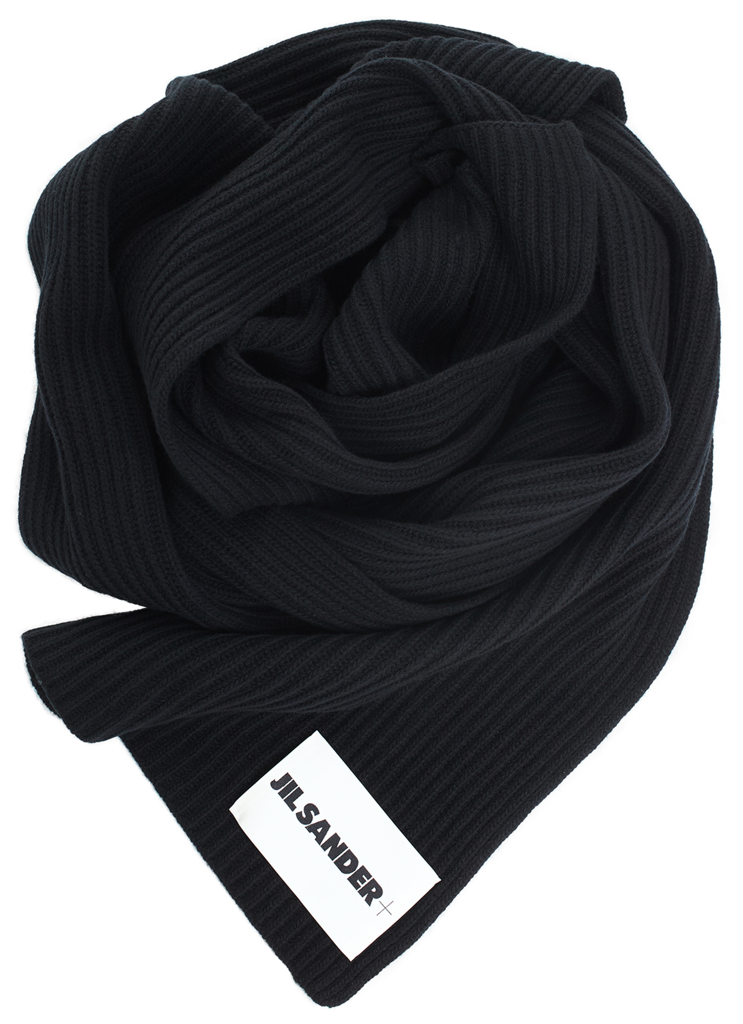 Jil Sander Шерстяной шарф с патчем