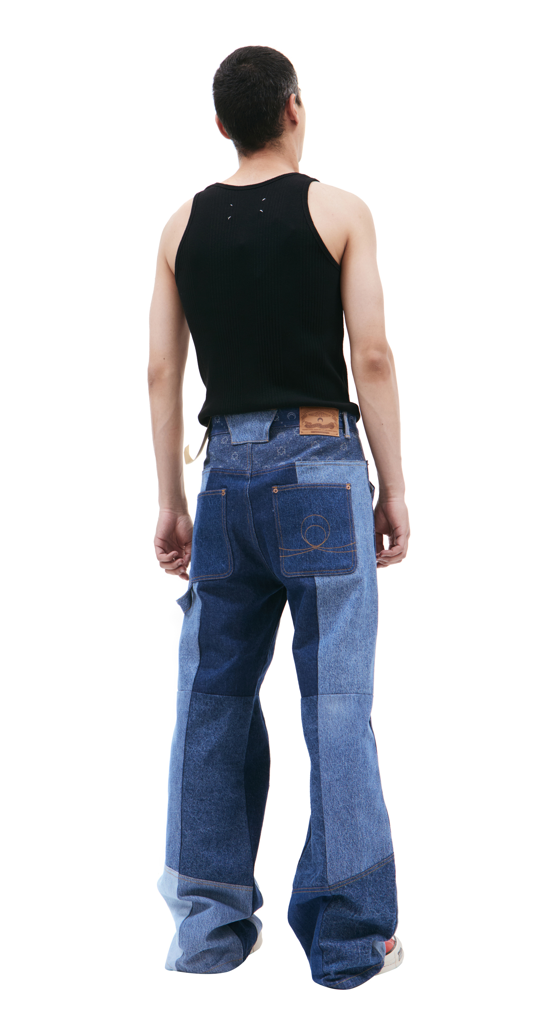 MARINE SERRE Джинсы пэчворк с монограммой