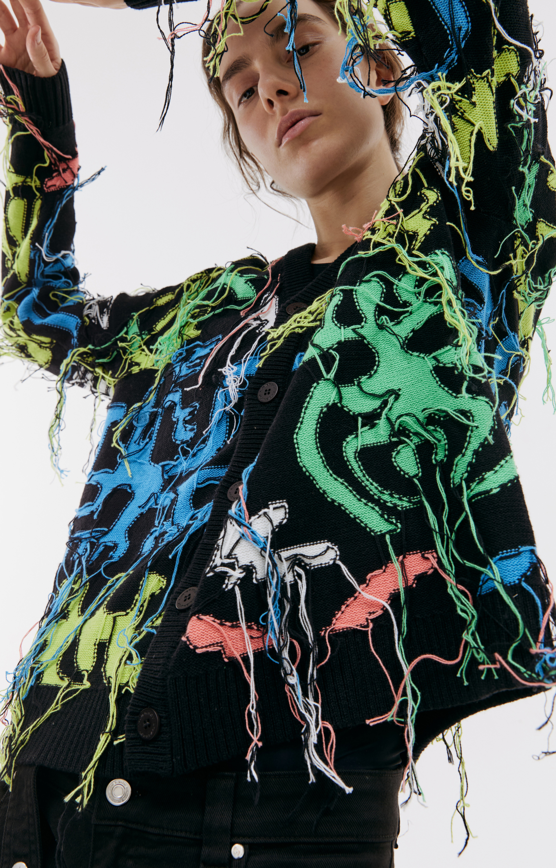 CHARLES JEFFREY LOVERBOY Вязаный кардиган с вышивкой интарсия