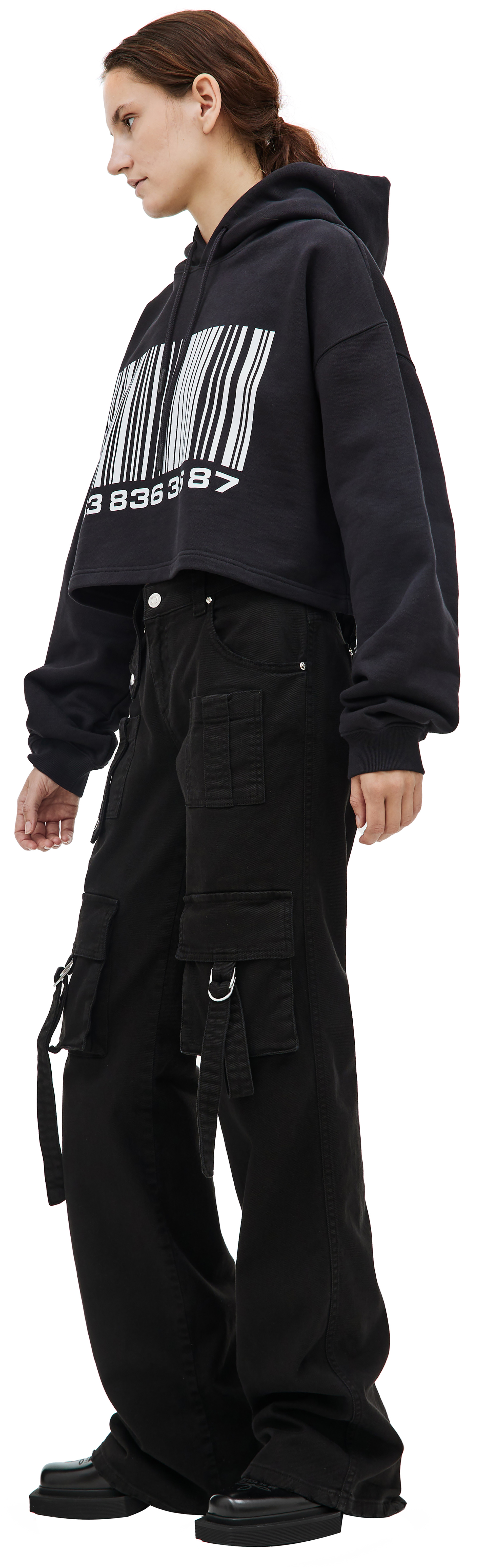 VTMNTS Укороченное худи с принтом Barcode