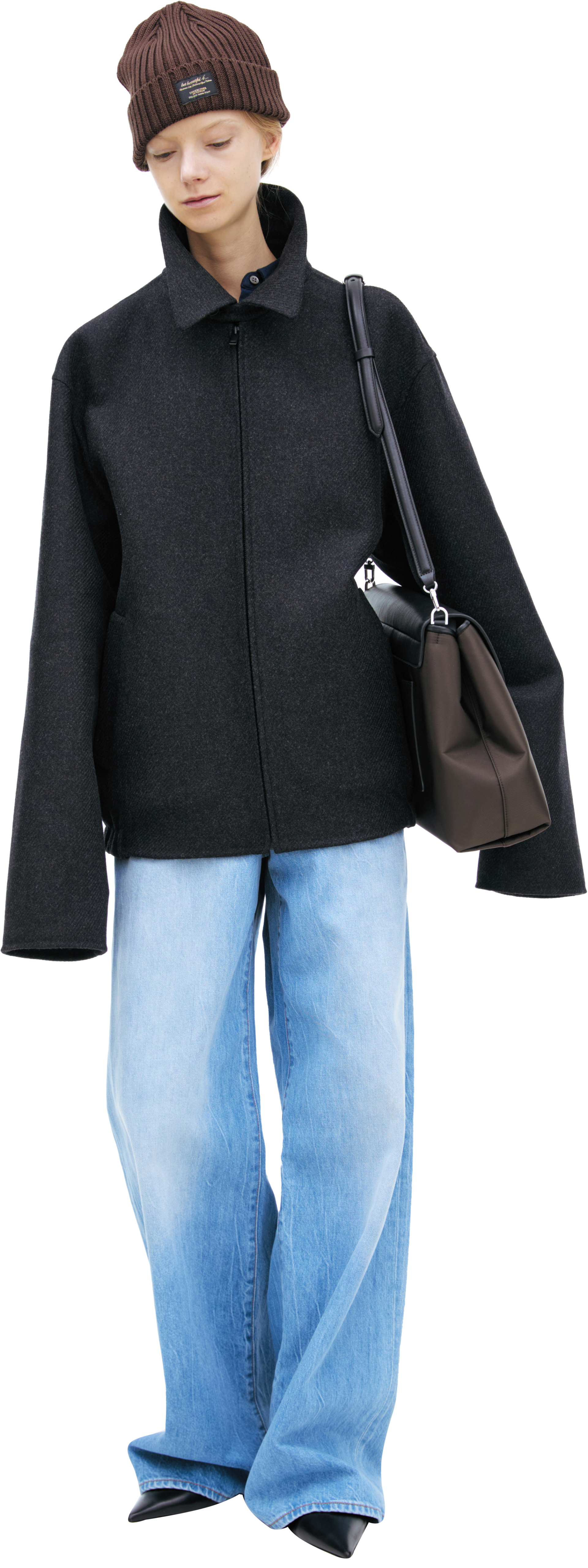 The Row Темно-серый бомбер из шерсти