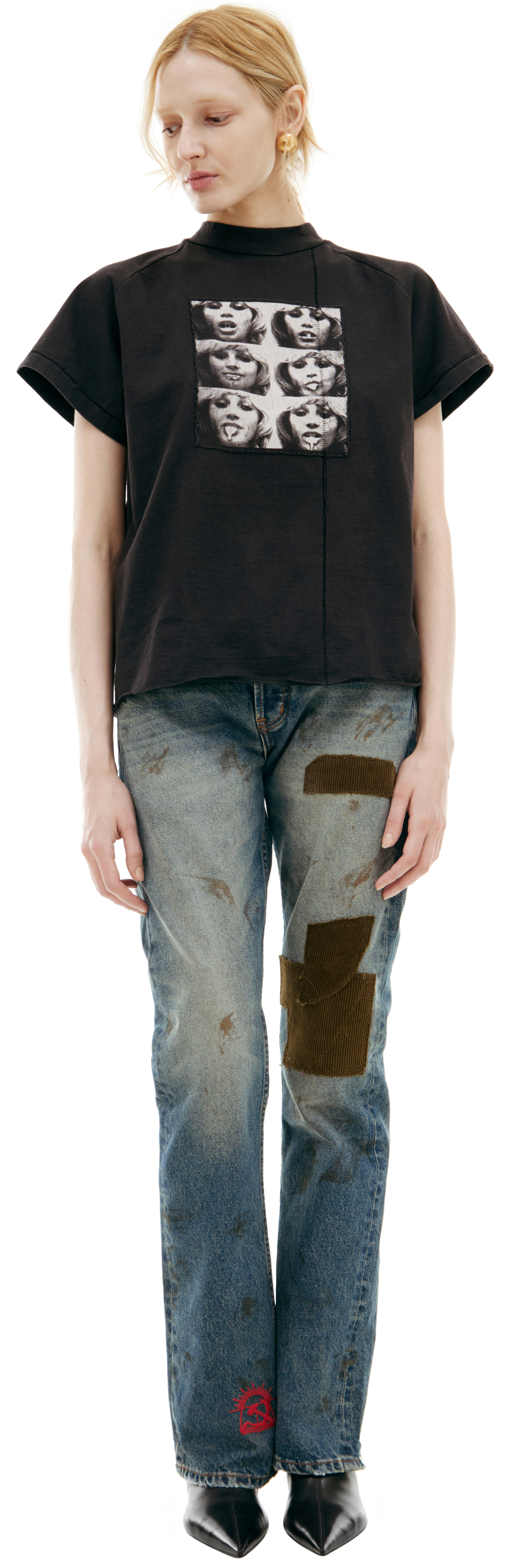 Enfants Riches Déprimés Черная футболка с нашивками